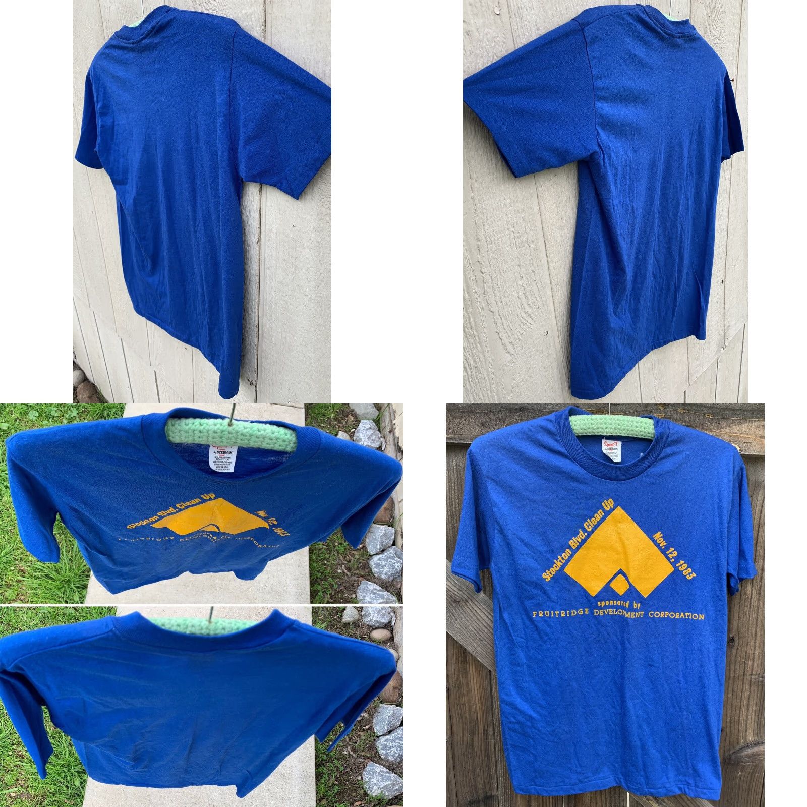 Vintage VINTAGE Stockton Blvd Clean Up 1983 T Shirt M Blue Stedman Men Graphic Print Short Sleeve Cotton Polyester Blend 50% 50% Shrink Resistant Made in USA Size US M / EU 48-50 / 2 - 8 Thumbnail