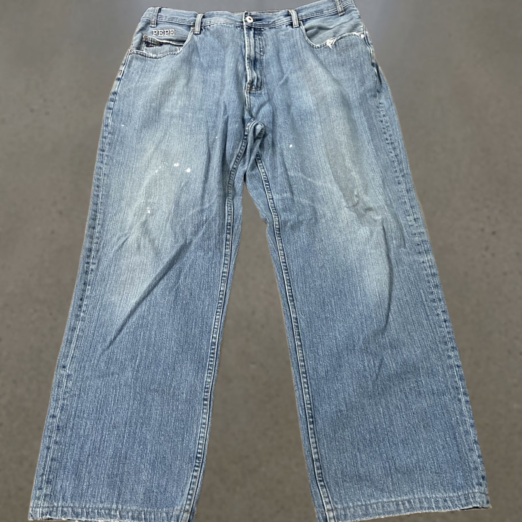 Pepe Jeans VINTAGE Pepe Jeans Jeans 42x33 Blue Hip Hop Skater Denim Baggy Straight 90s Mens Size US 42 / EU 58 - 1 Thumbnail