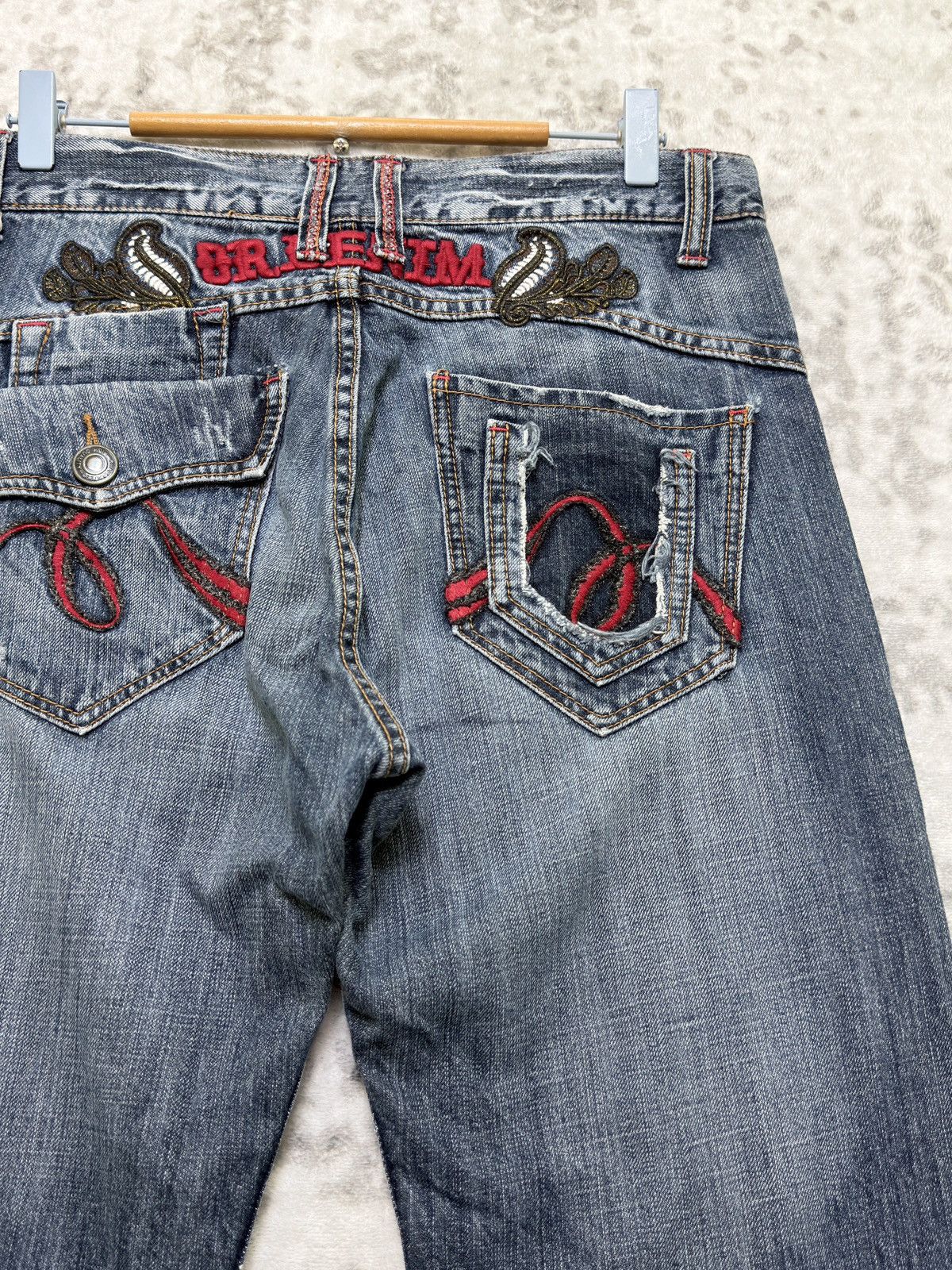 Hysteric Glamour Vintage Oririn Y2K Embroidered Straight Leg Denim Jeans Size US 31 - 12 Thumbnail