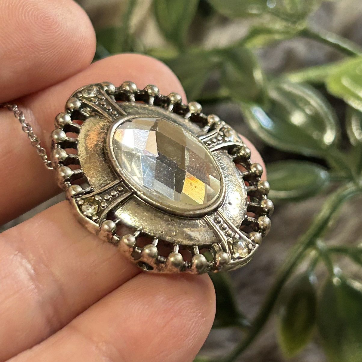 Handmade Handcrafted salvaged repurpose pendant on chain necklace Size ONE SIZE - 6 Thumbnail