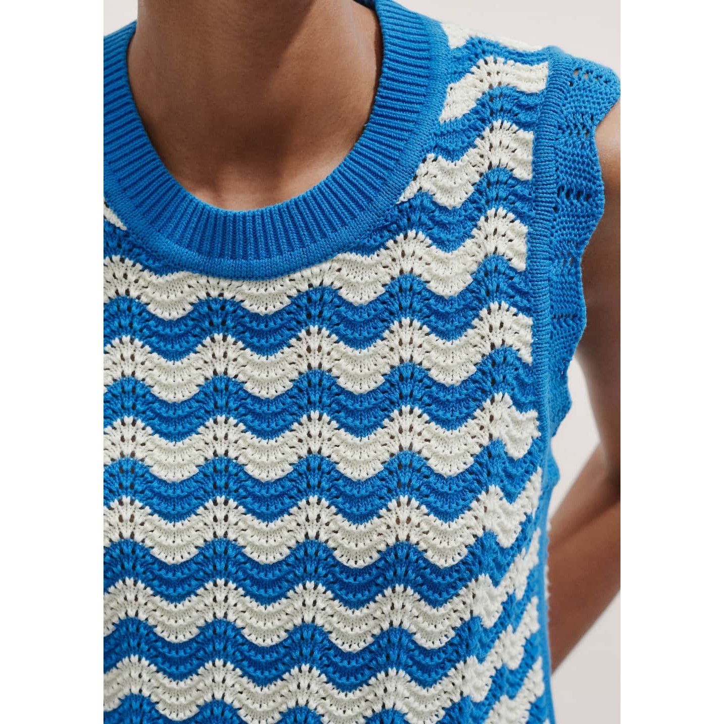 ME+EM NWOT ME+EM Cotton Scallop Knit Sweater Vest size L Size L / US 10 / IT 46 - 2 Thumbnail