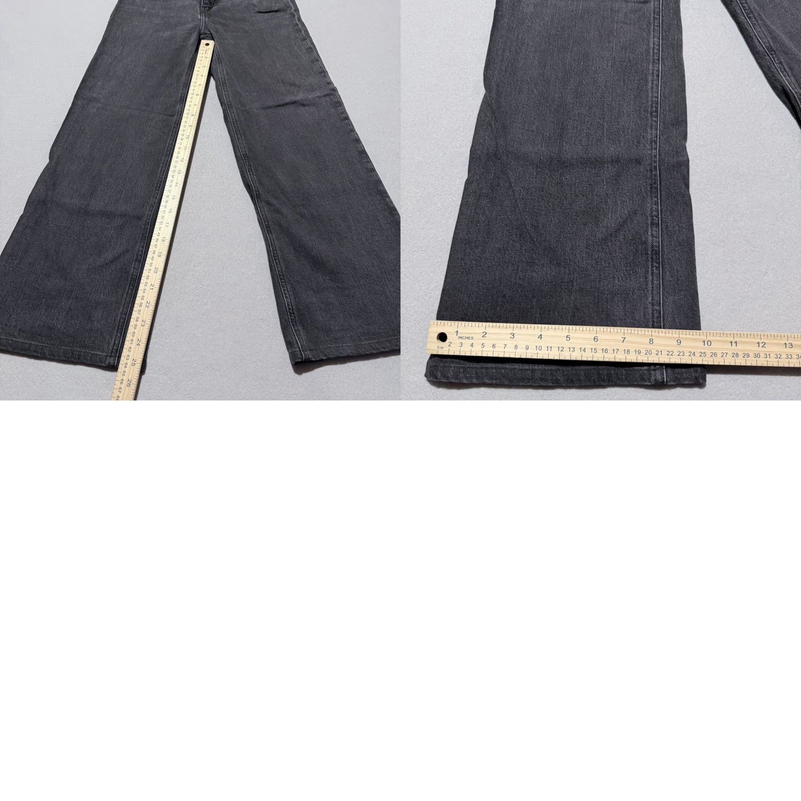 H&M H&M Jeans Women Black Denim High Rise Flared Classic Zip Fly 4 Size 27" / US 4 / IT 40 - 9 Thumbnail