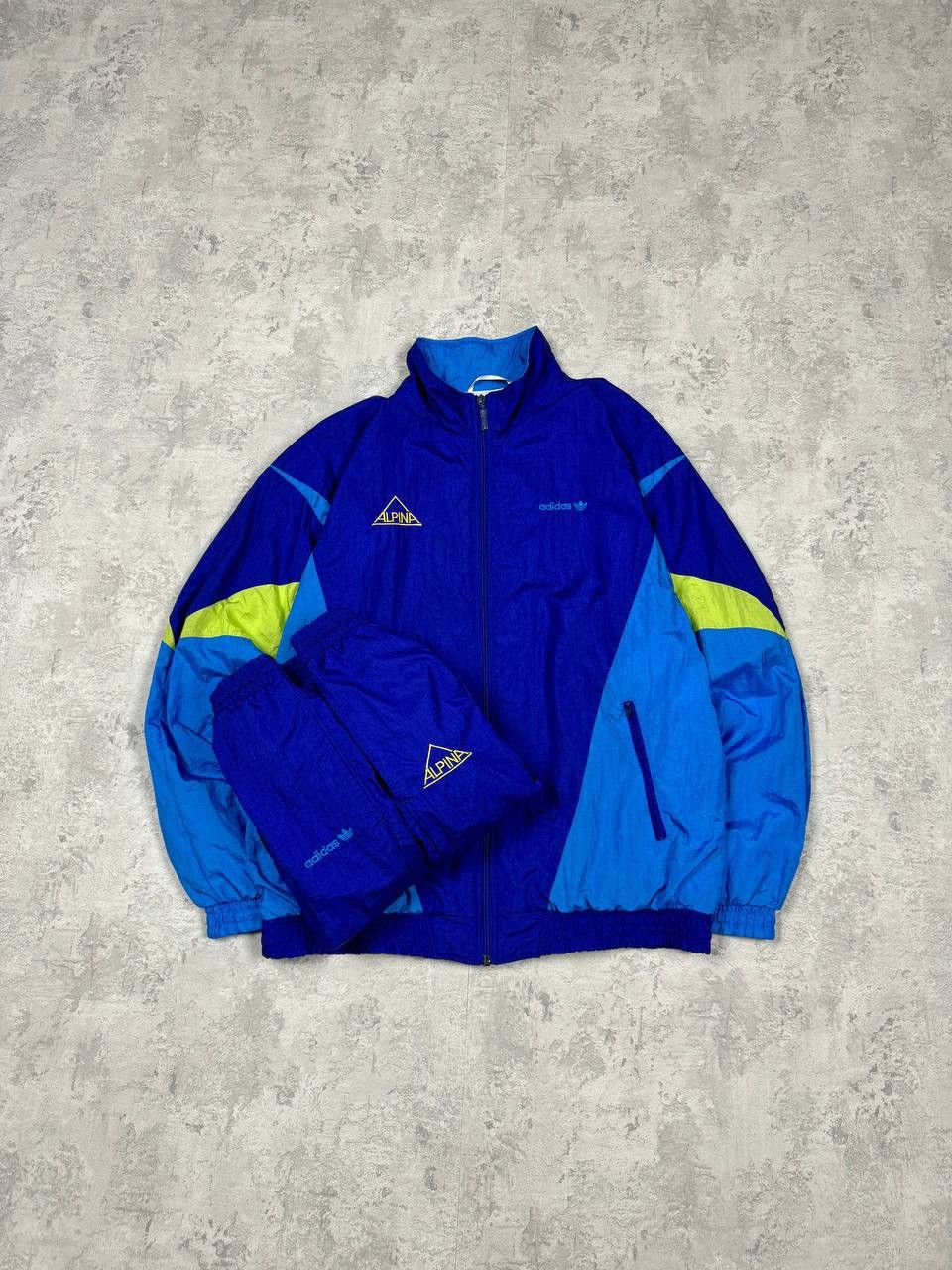 Adidas Vintage 90's Adidas ALPINA Full Tracksuit Nylon Blue Size US M / EU 48-50 / 2 - 3 Thumbnail