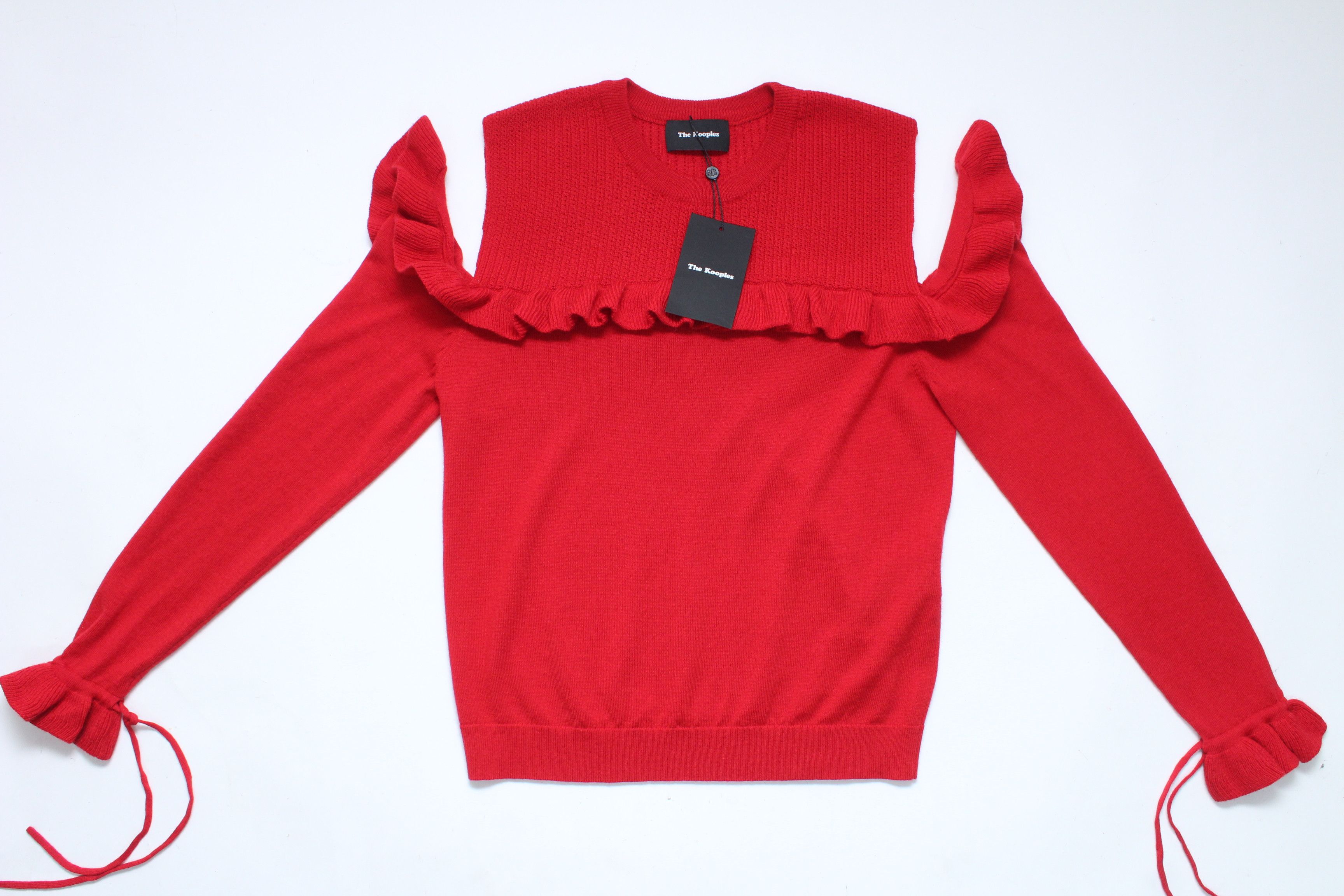 The Kooples The Kooples NWT Red Merino Wool Ruffle Sweater Size M / US 6-8 / IT 42-44 - 8 Thumbnail