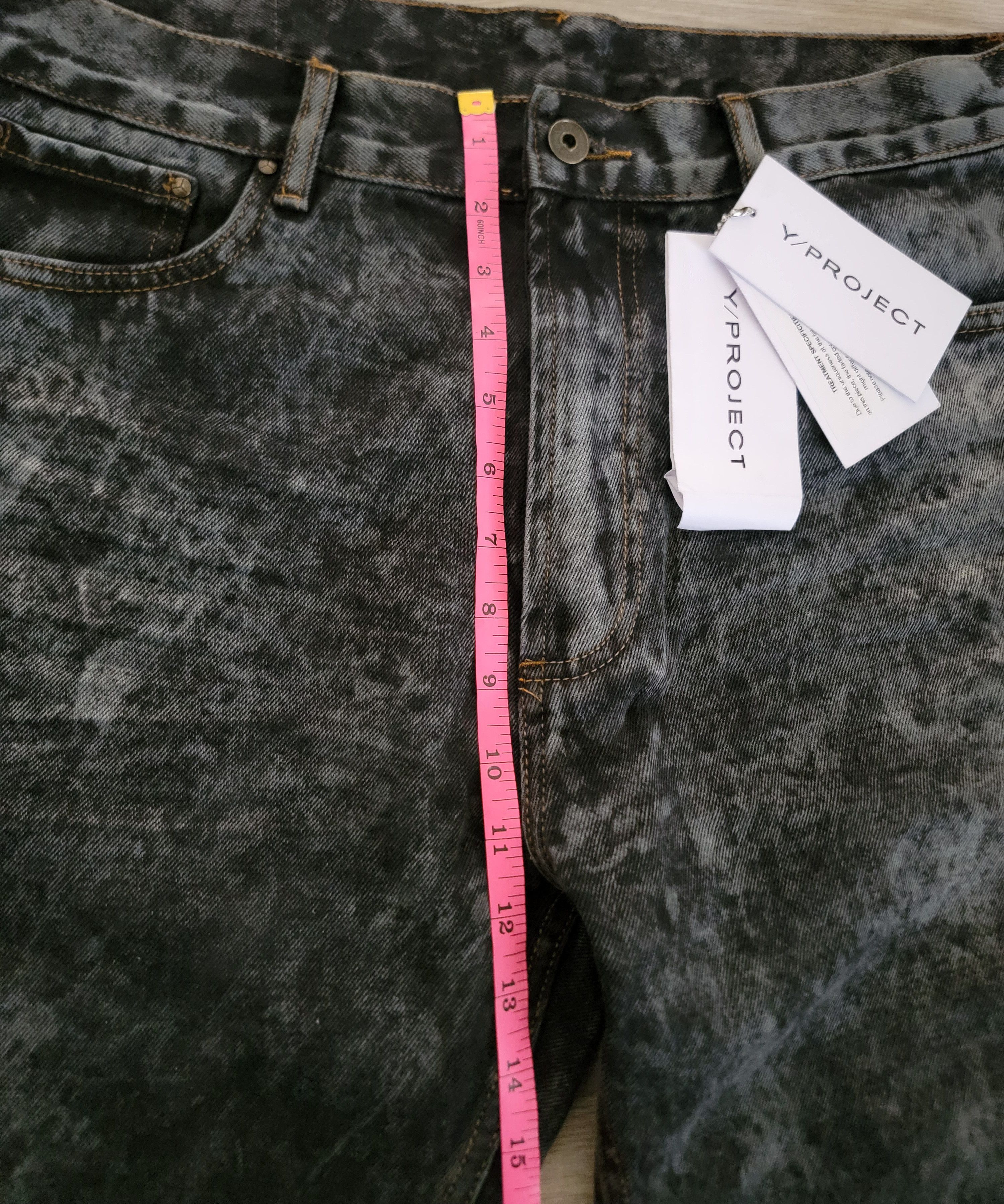 Y/Project Y/Project Unisex Cowboy Cuff Jeans Black Acid Wash sz 32 Size US 32 / EU 48 - 11 Thumbnail