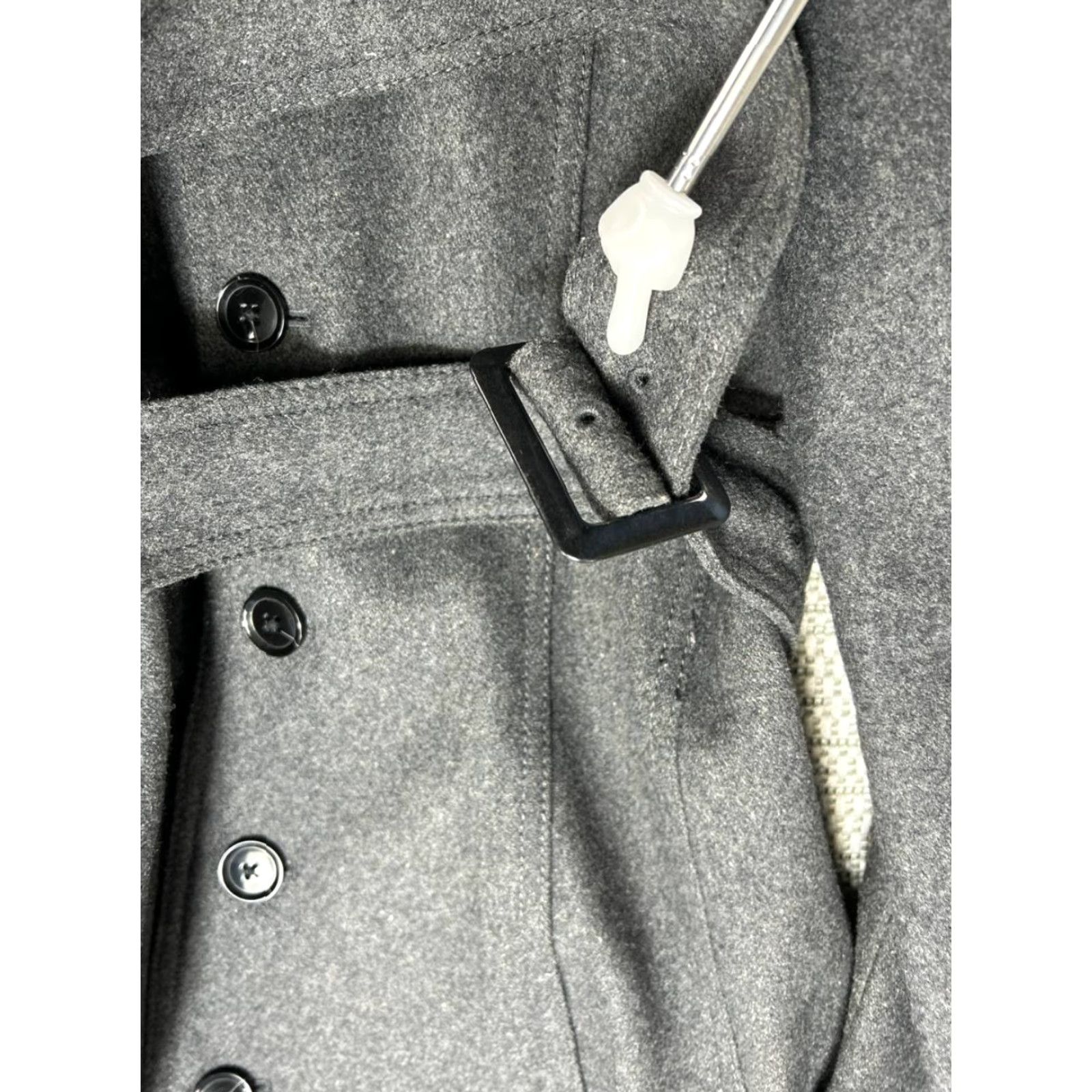 Banana Republic VINTAGE Banana Republic Trench Coat Womens 0 Gray Wool Belted Waist Single Breasted Size XS / US 0-2 / IT 36-38 - 4 Thumbnail
