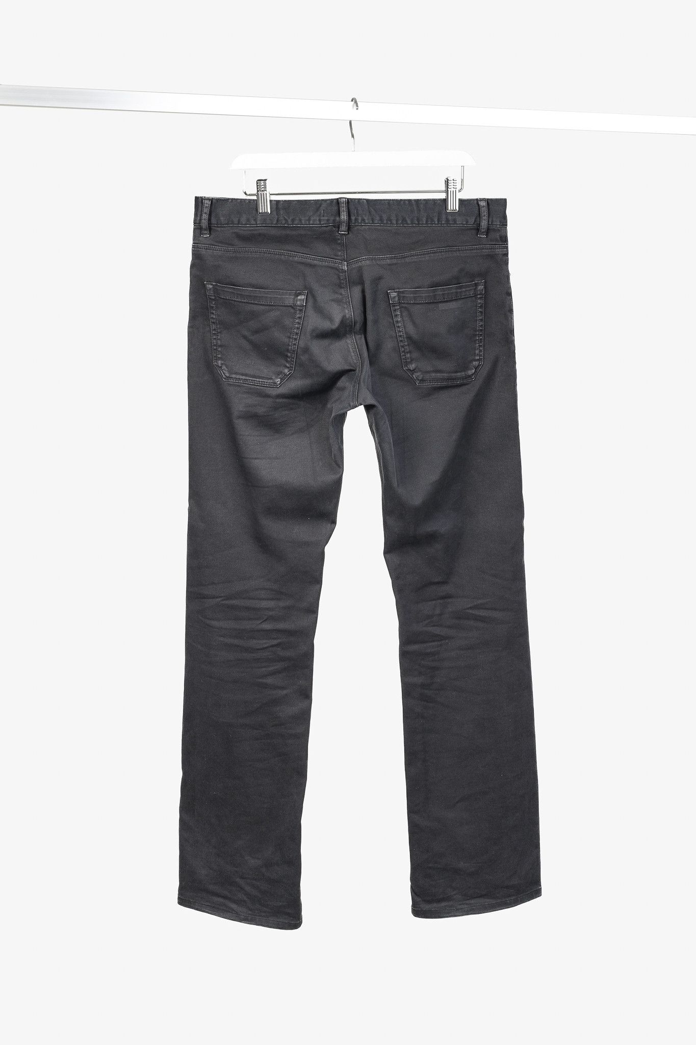 Prada Prada Washed-Black Cotton-Twill Straight-Leg Jeans Size US 33 - 2 Thumbnail