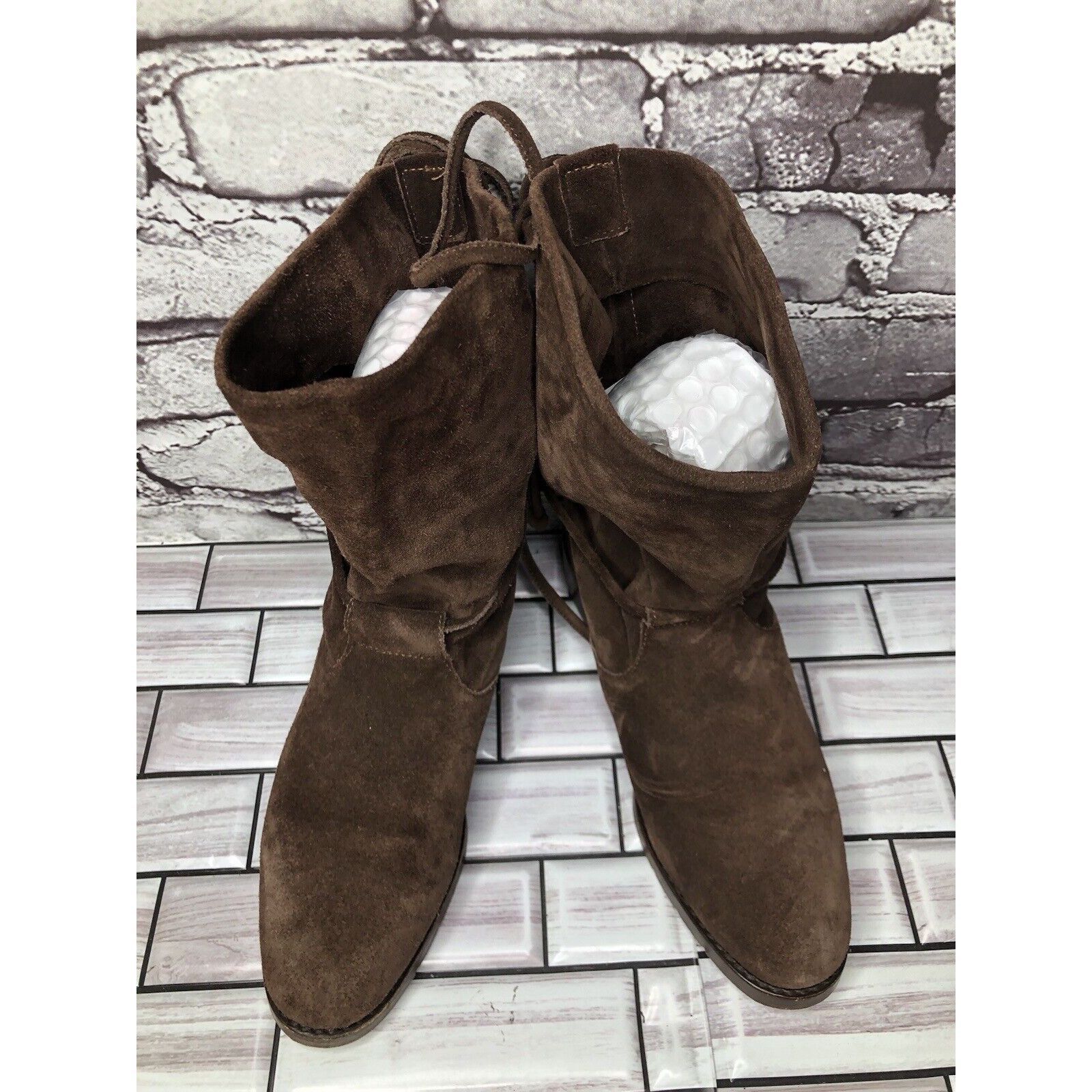 Other Joan & David Brown Suede Leather Back Lace Up Heels Boots Wo Size US 6 / IT 36 - 13 Thumbnail