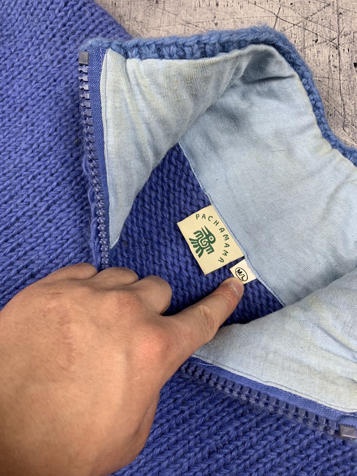 Handmade × Vintage Vintage Pachamama Handmade Hand-Knitted Daisy Sweater Size US L / EU 52-54 / 3 - 8 Thumbnail