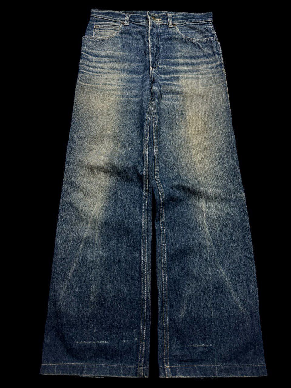 Japanese Brand BAGGY 90s Blue Way Rusty Mudwash Sick Style Distressed Jeans Size US 29 - 2 Thumbnail