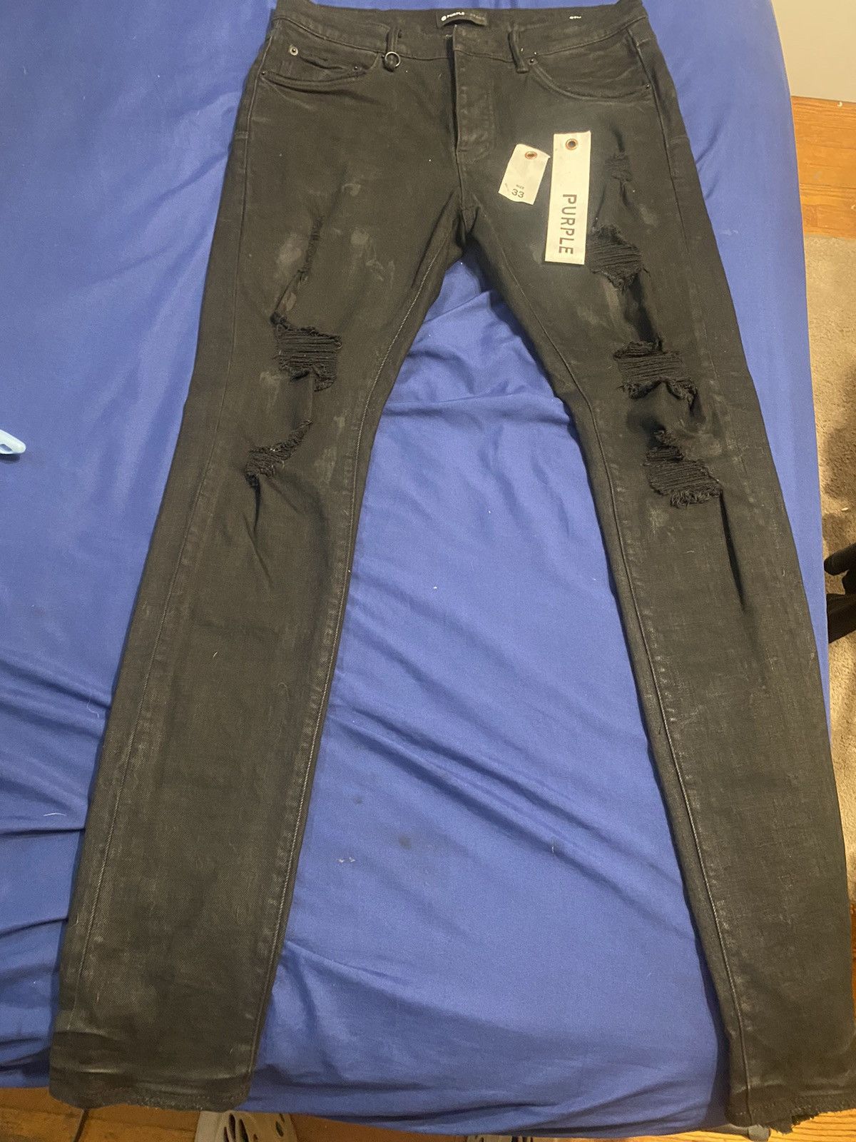 image of Purple Jeans in Black, Men's (Size 33)