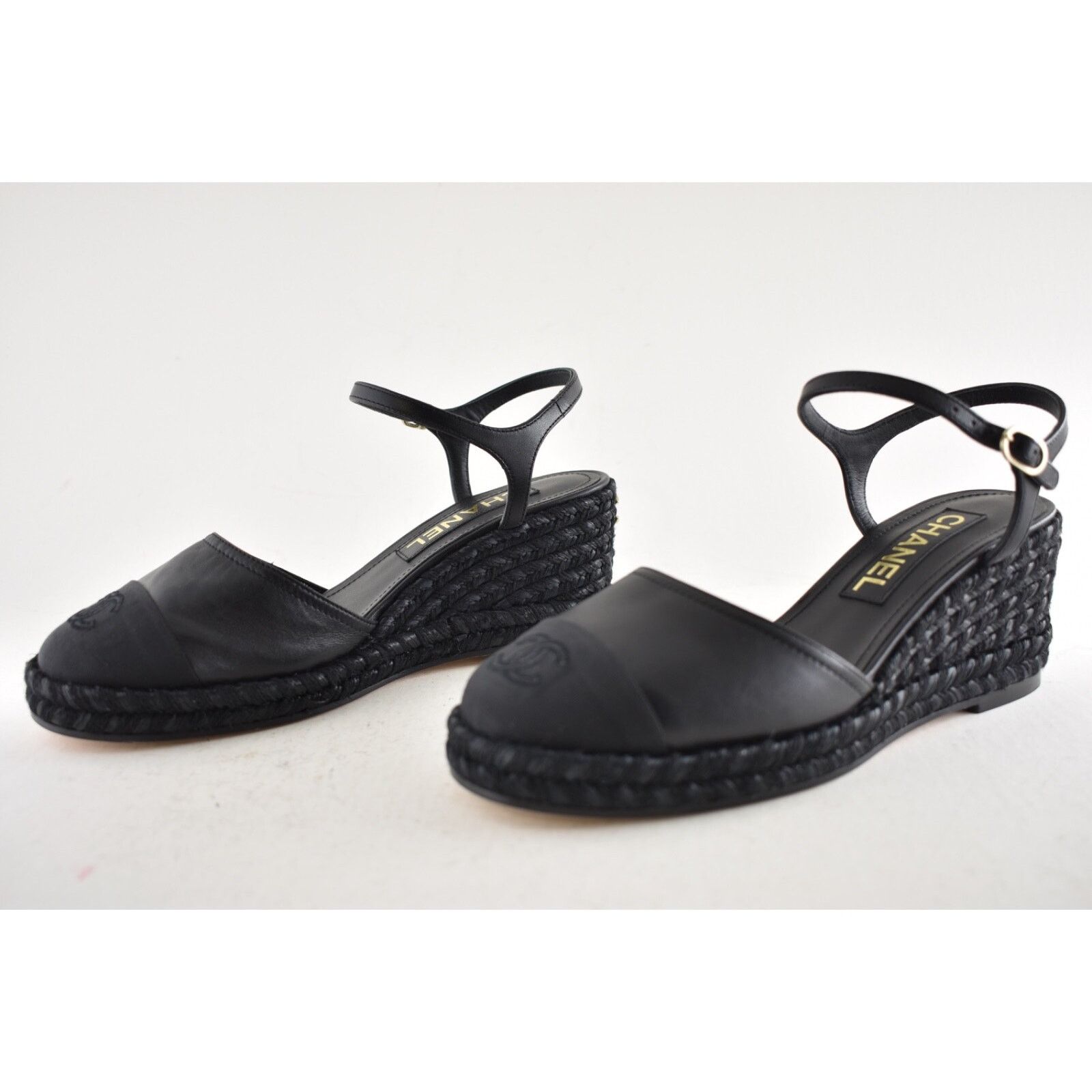 Chanel Chanel 23P Black Lambskin Cord Espadrille CC Logo Ankle Size US 8 / IT 38 - 13 Thumbnail