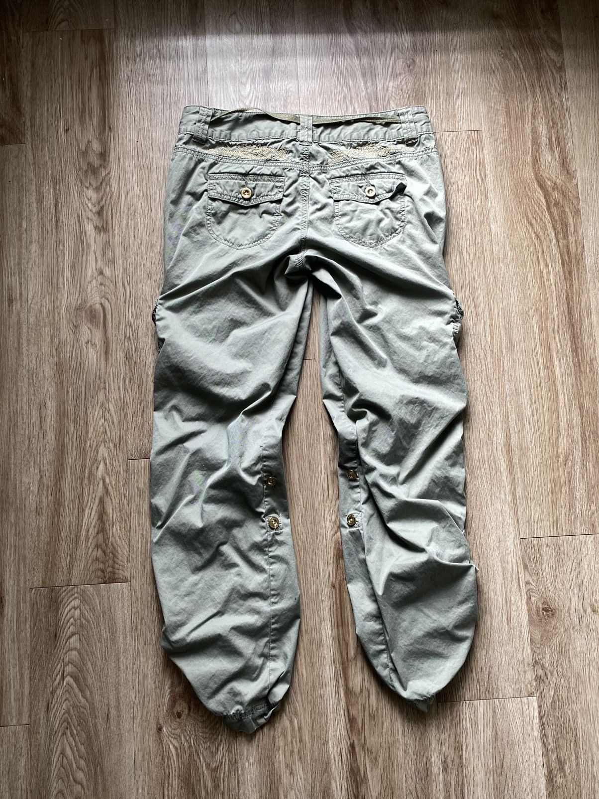 If Six Was Nine Y2K Ruched Cargo Loose Fatigue Pants Size 27" / US 4 / IT 40 - 2 Thumbnail