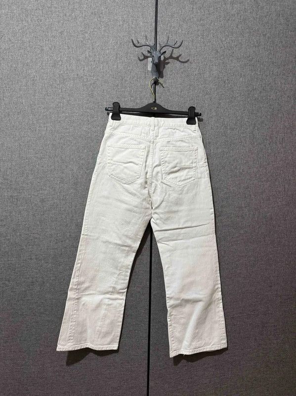 Dior Dior White Cotton Embroidered Casual Pants 0089 Size 23" - 1 Thumbnail