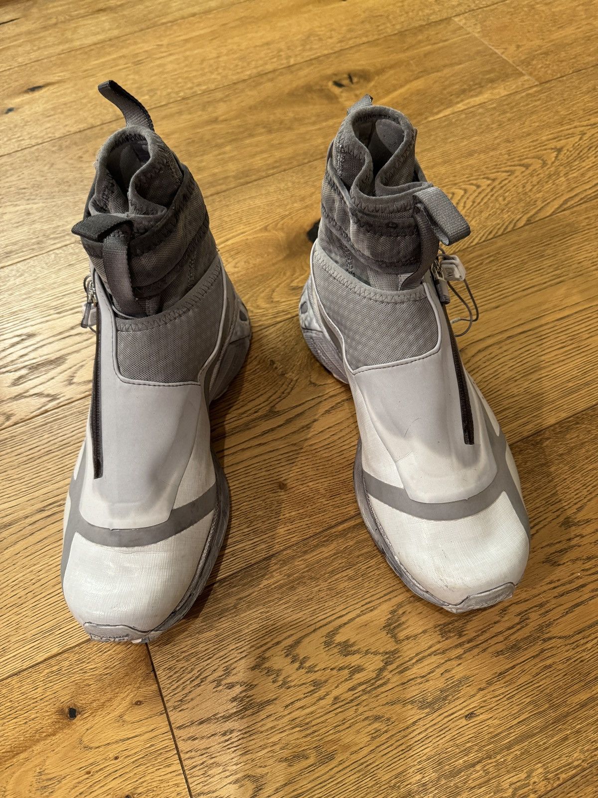 11 By Boris Bidjan Saberi Light Grey Bamba 3X High Sneakers Size US 10 / EU 43 - 6 Thumbnail