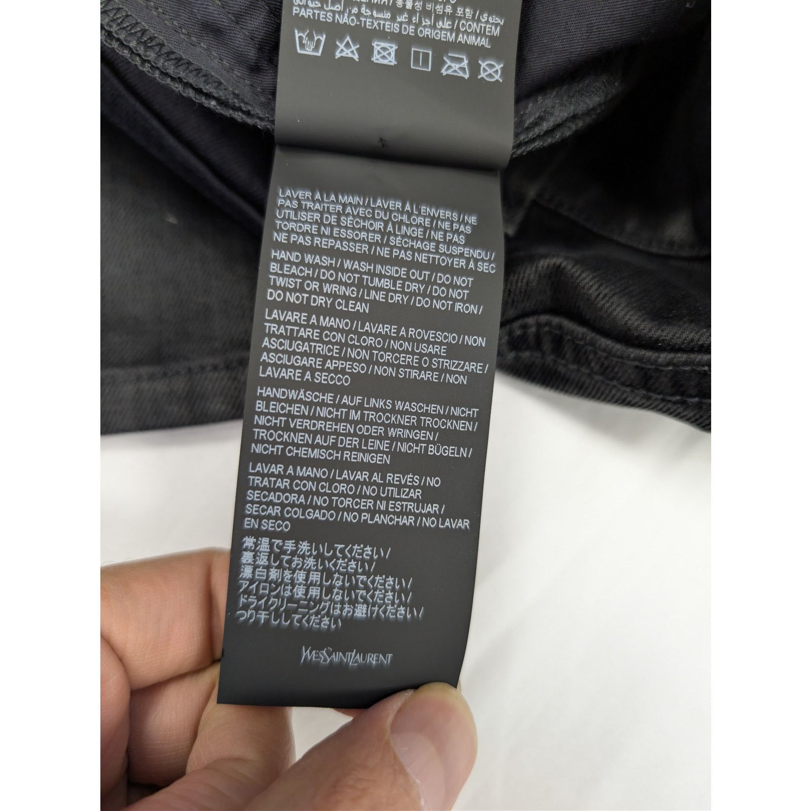 Saint Laurent Paris o1rshd1 Skinny Medium Waist Denim Jean in Black/Light Glazed Size US 29 - 18 Thumbnail