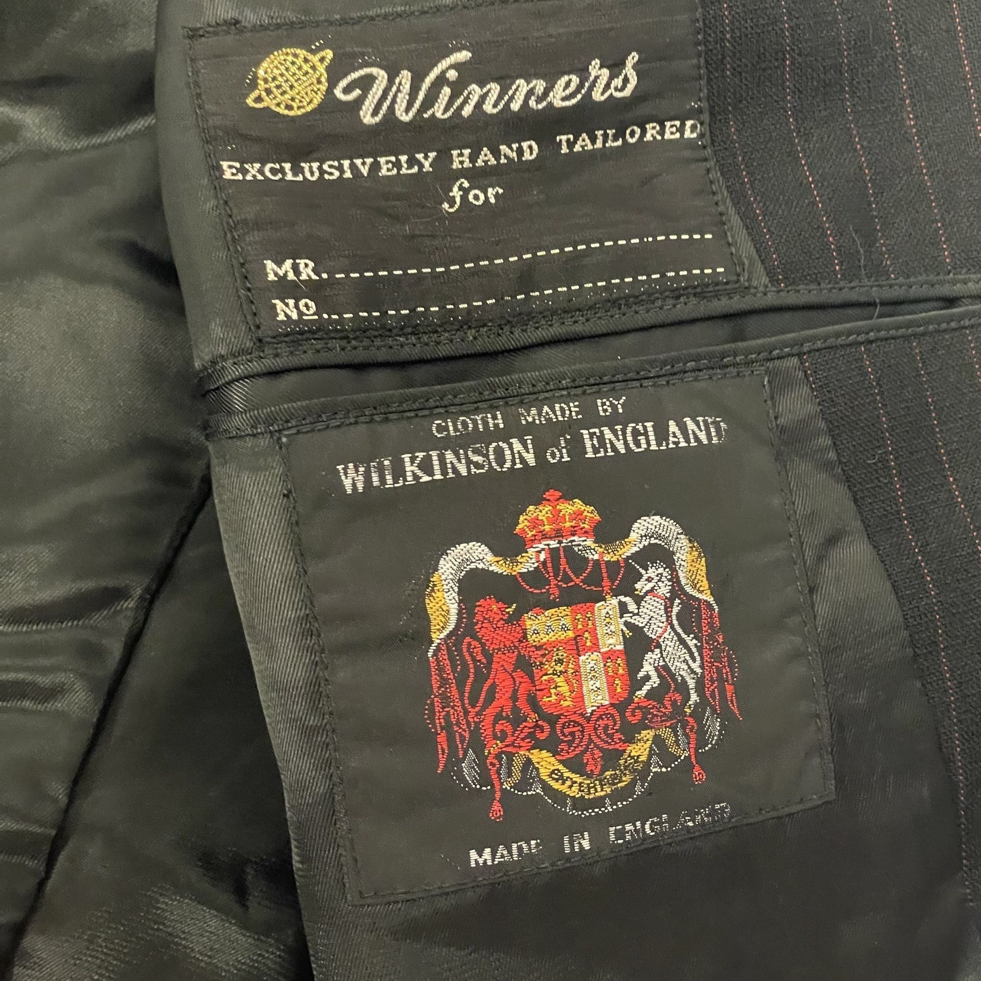 Other Vtg Wilkinson of England BESPOKE Black Red Stripe Sport Coat Size 40L - 8 Thumbnail