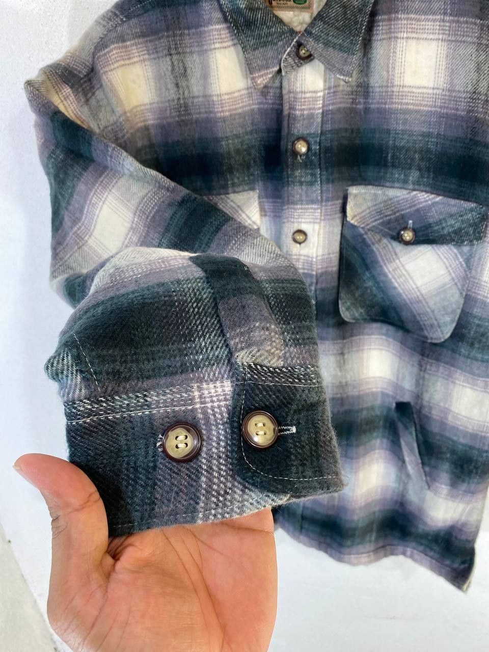 Flannel outdoor wear flannel shadow plaid jacket fleece lining Size US XL / EU 56 / 4 - 4 Thumbnail