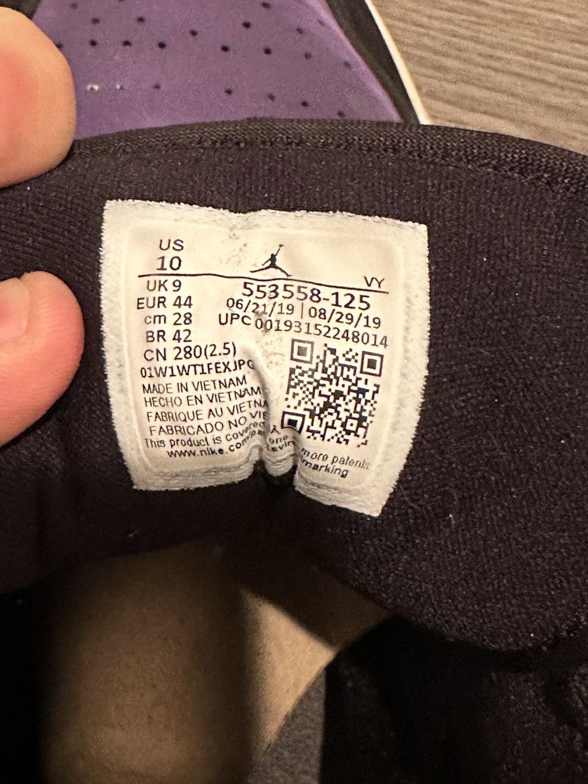Jordan Brand × Nike Air Jordan 1 Low Court Purple Size US 10 / EU 43 - 7 Thumbnail