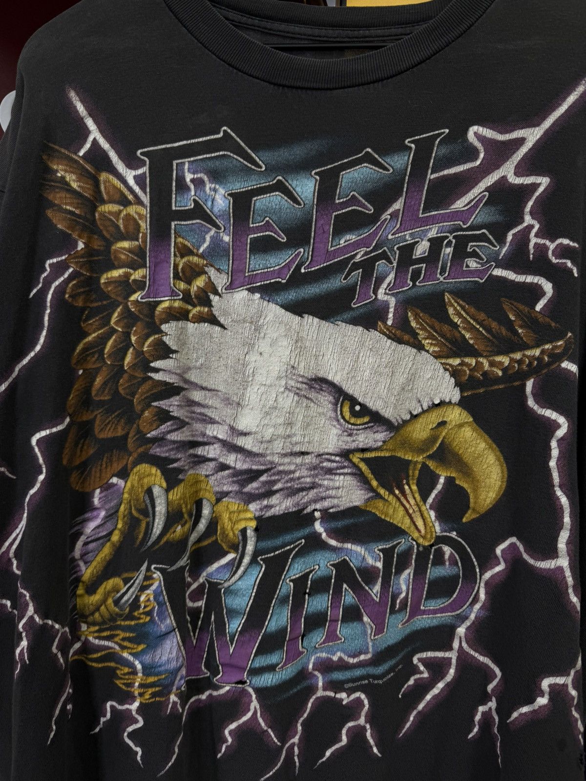 Vintage Vintage 90’s American Thunder Eagles T-Shirt Adult Size Med Size US M / EU 48-50 / 2 - 3 Thumbnail