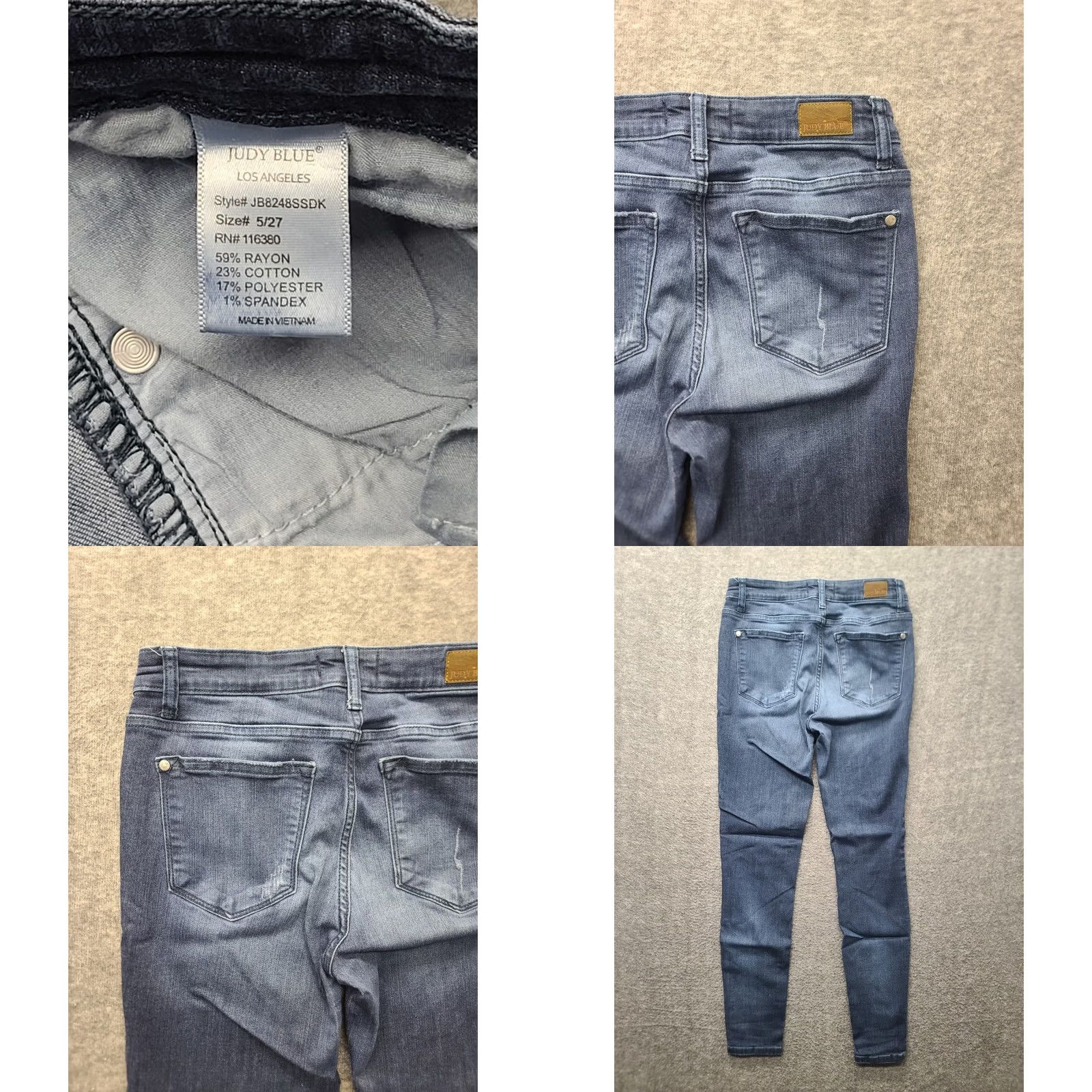 Vintage Judy Blue Jeans Women’s 5/27 Skinny Fit Mid Rise Stretch Classic Casual Everyday Jeans Size 27" / US 4 / IT 40 - 9 Thumbnail