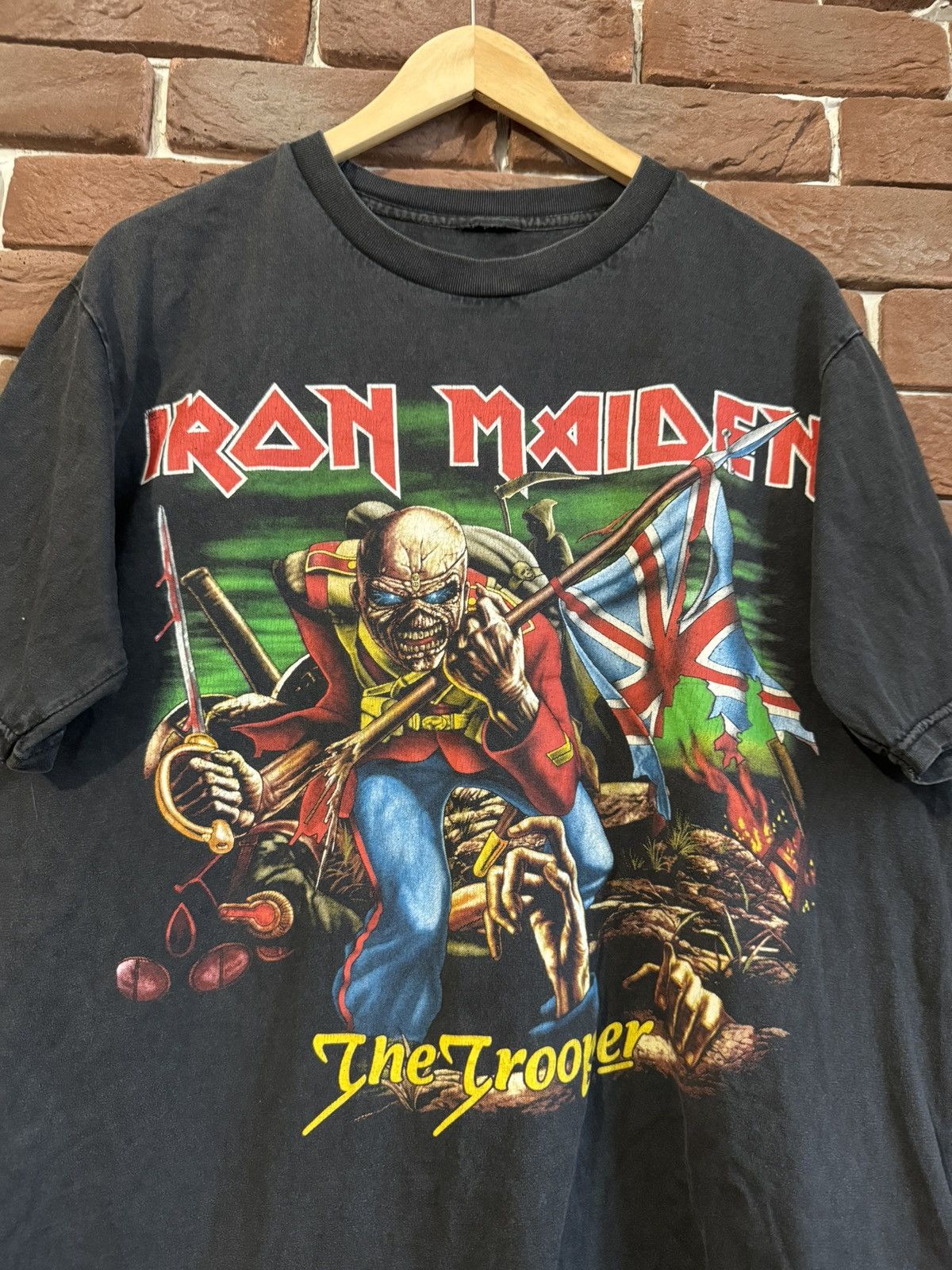 Band Tees Vintage 90s Iron Maiden Trooper Heavy Metal Band Tee Tour Size US L / EU 52-54 / 3 - 4 Thumbnail
