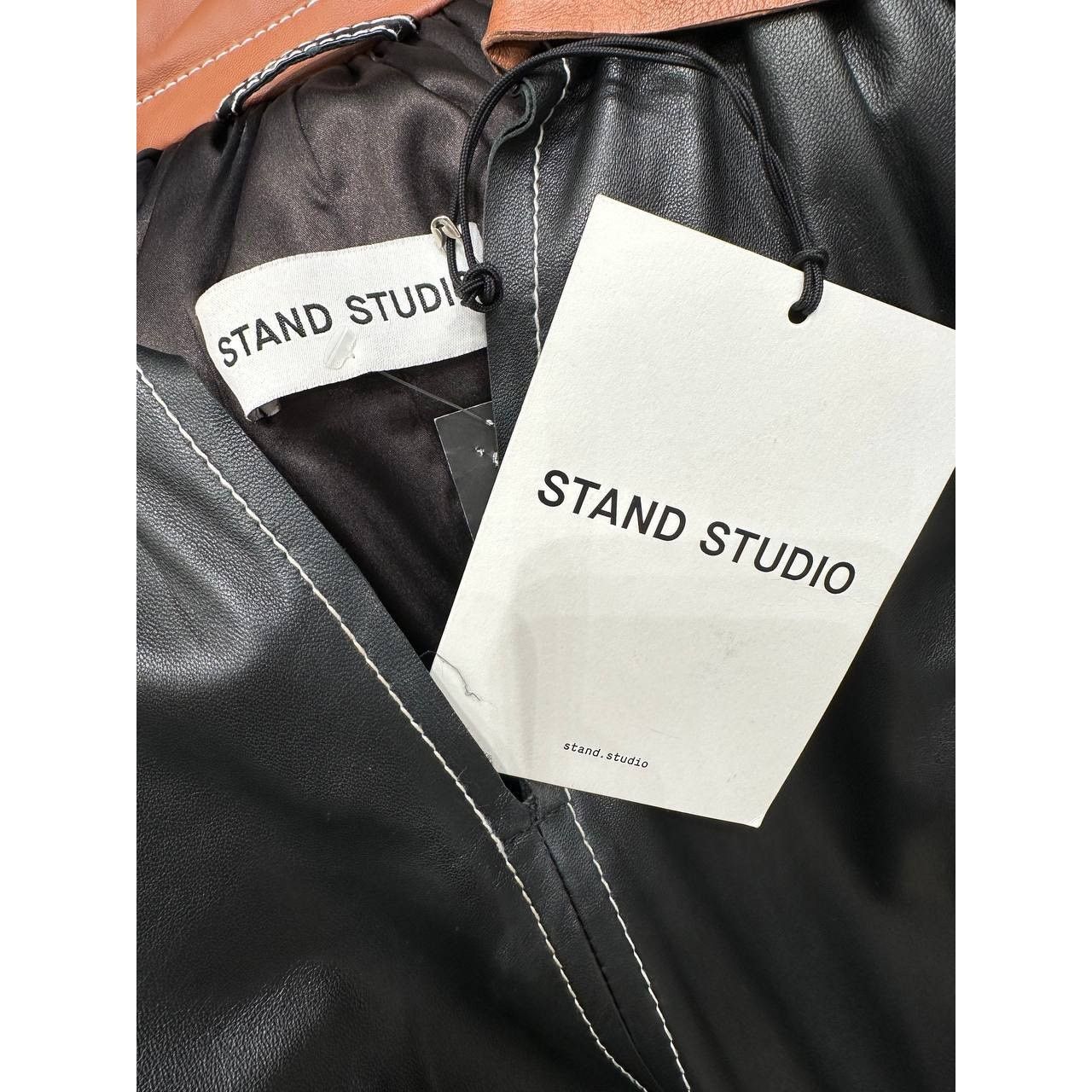 STAND STUDIO Stand Studio Gilda Two-Tone Leather Dress Sz 36 Size XS / US 0-2 / IT 36-38 - 5 Thumbnail