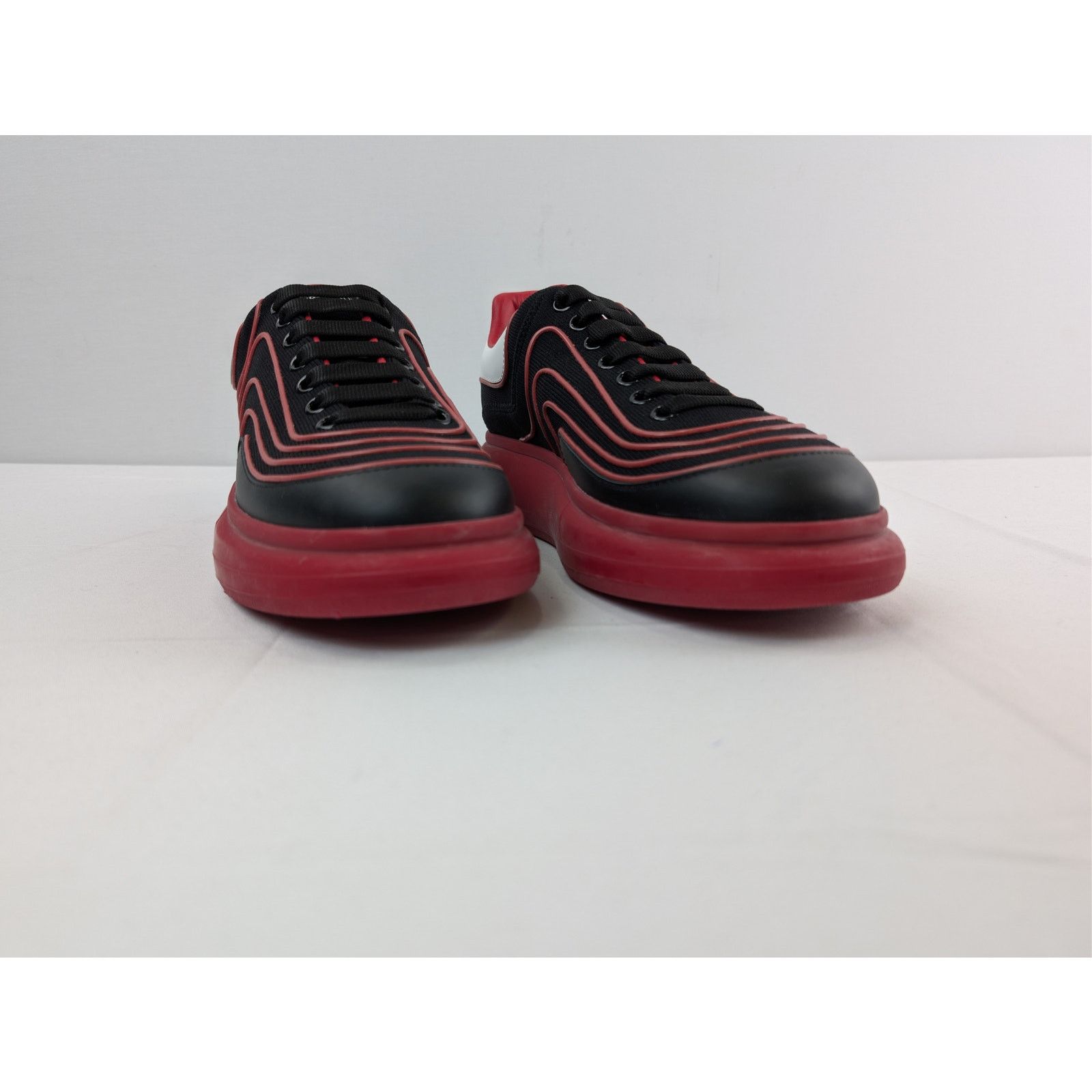 Alexander McQueen o1rshd1 Waves Knit Sneakers in Black/Red/White 43 Size US 10 / EU 43 - 5 Thumbnail