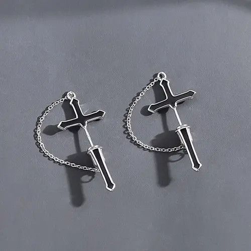 Other Cross Stud Earrings for Men Women,Cross Earrings Size ONE SIZE - 4 Thumbnail