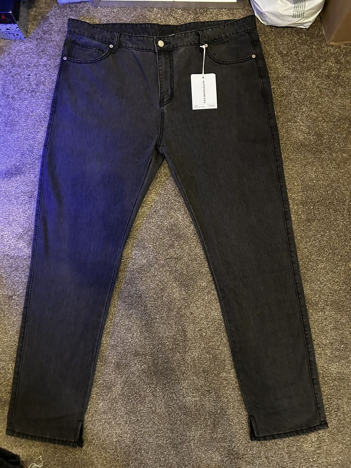 Asaali Blk and grey asaali denim ribbon jeans Size US 40 / EU 56 - 2 Thumbnail