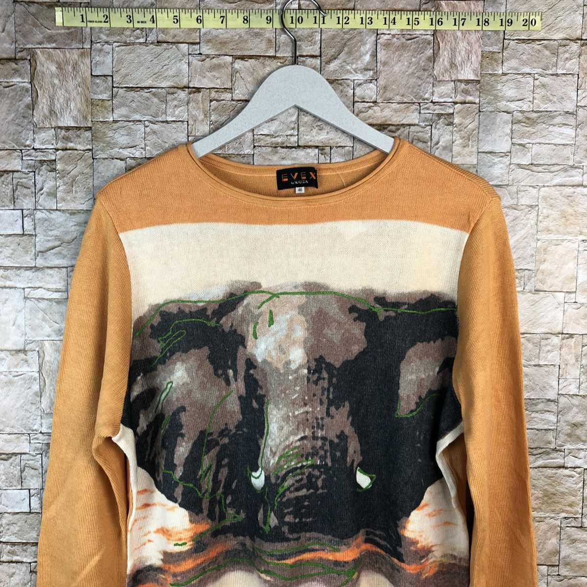 Japanese Brand × Vintage Evex big elephant Orange Knitwear #A1185 Size L / US 10 / IT 46 - 5 Thumbnail