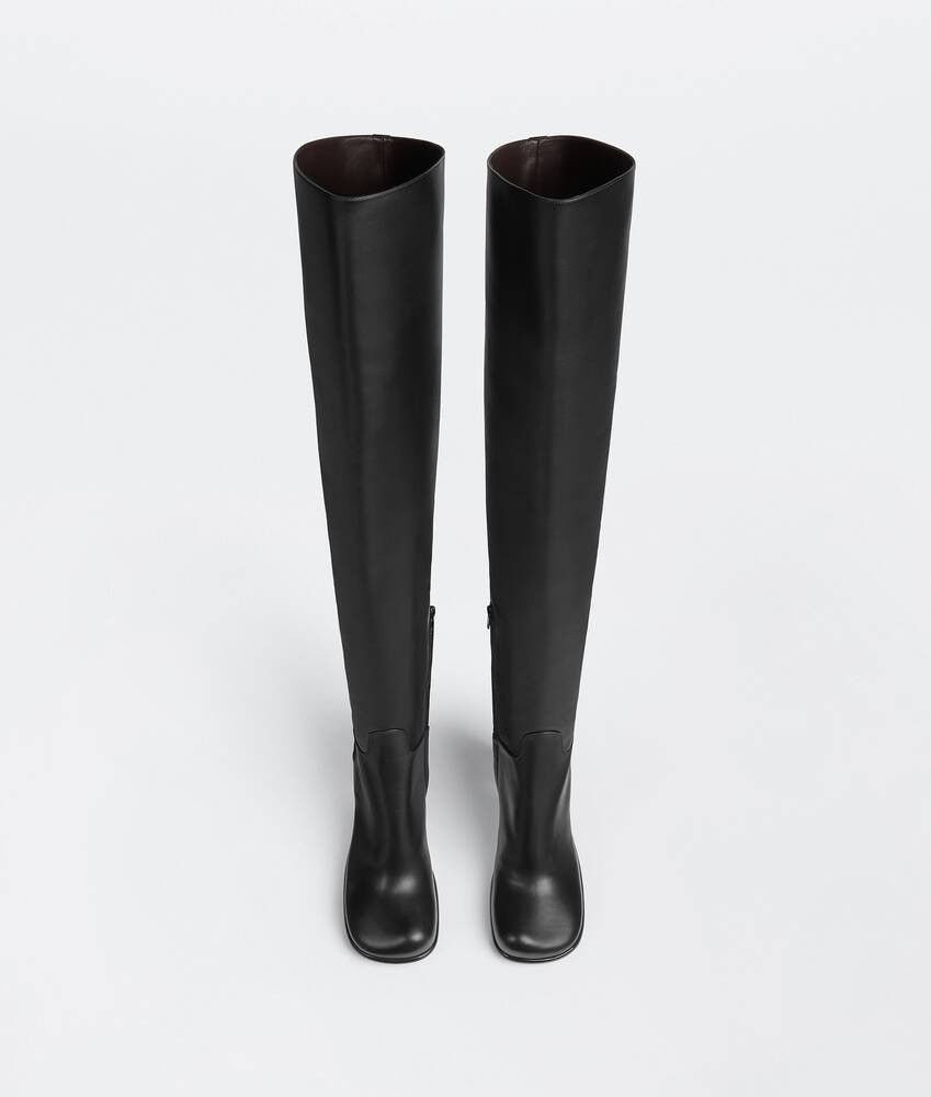 Bottega Veneta o1n1vont0225 Storm Over The Knee Boots in Black Size US 7 / IT 37 - 3 Thumbnail
