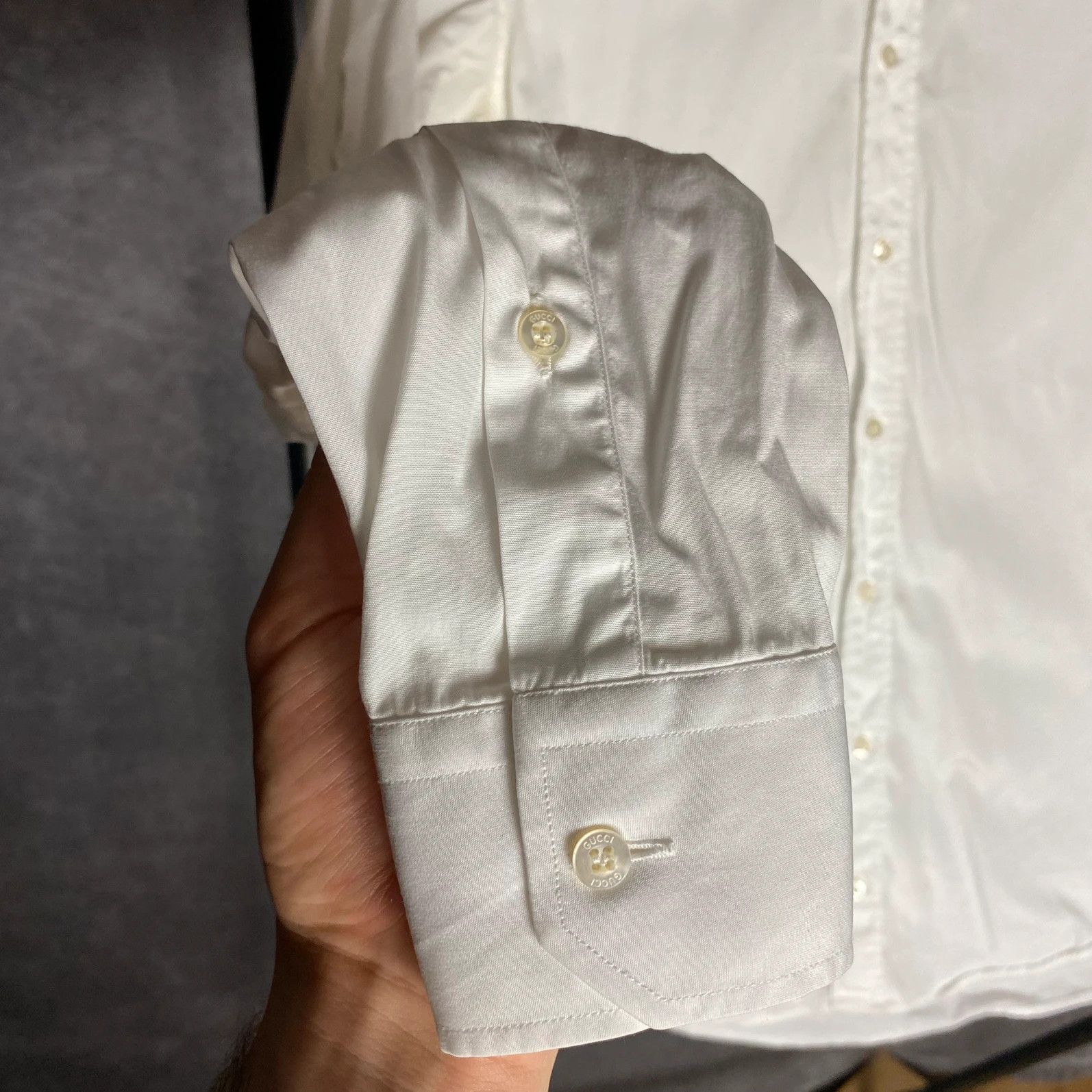 Designer × Gucci Gucci shirt longsleeve plain white classic high end Size US M / EU 48-50 / 2 - 6 Thumbnail