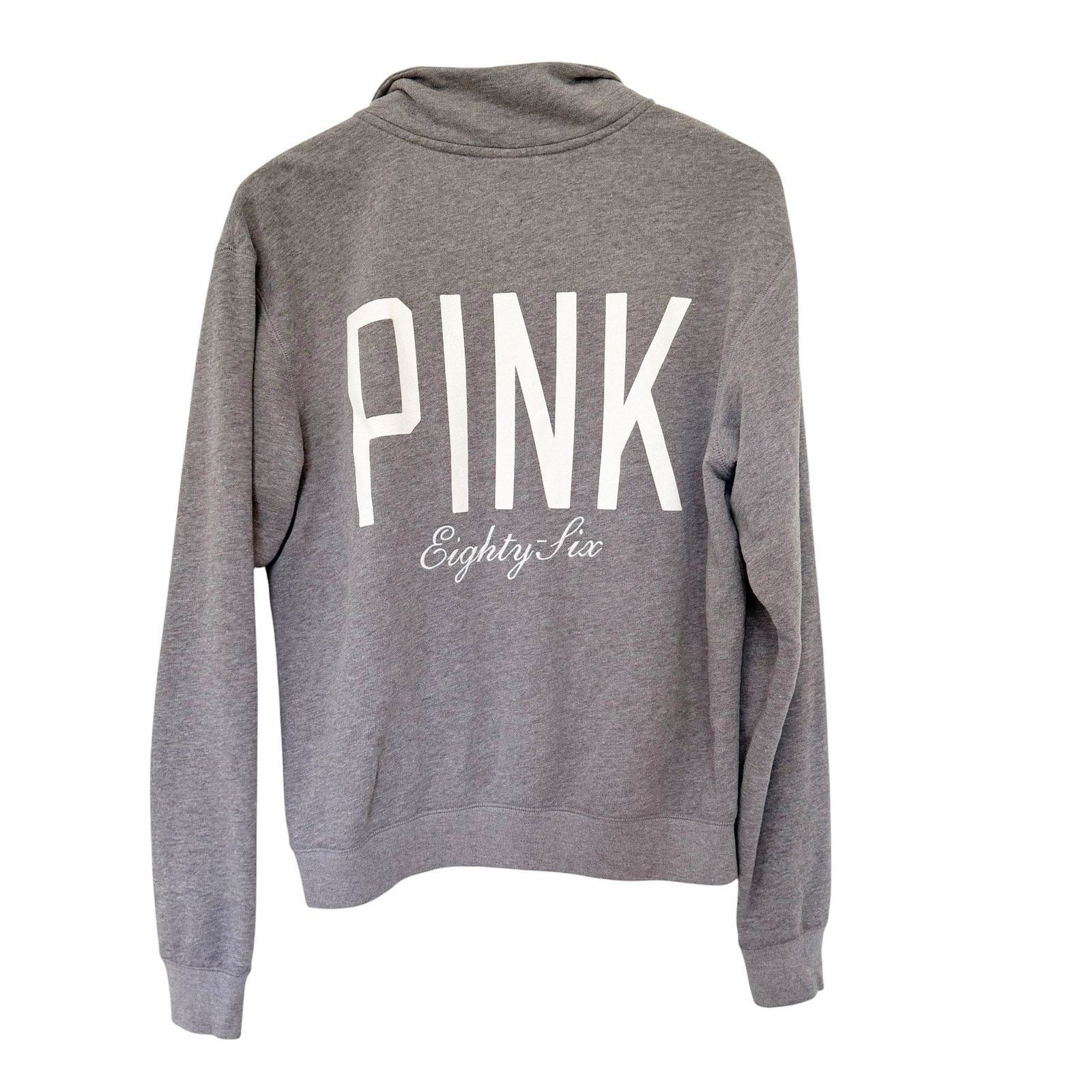 Victoria's Secret Victoria's Secret PINK Gray Quarter Zip Sweatshirt Sz S Size S / US 4 / IT 40 - 3 Thumbnail