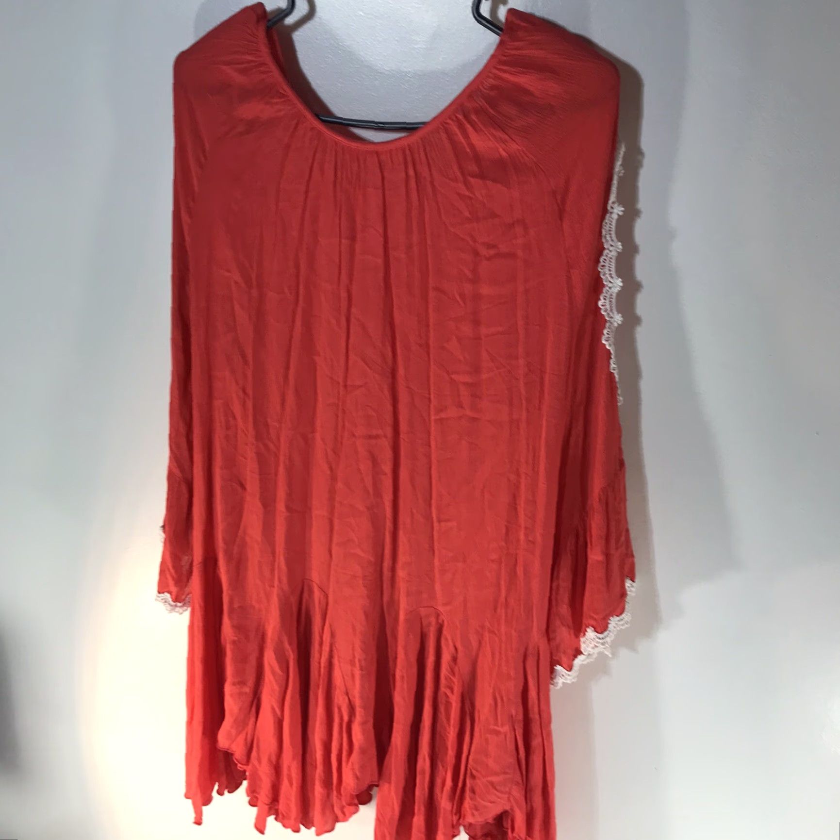 Vintage VINTAGE Indigo Soul Coral Cold Shoulder Tunic Womens L Rayon Crochet Blouse Long Sleeve Casual Fall Spring Winter Size L / US 10 / IT 46 - 3 Thumbnail