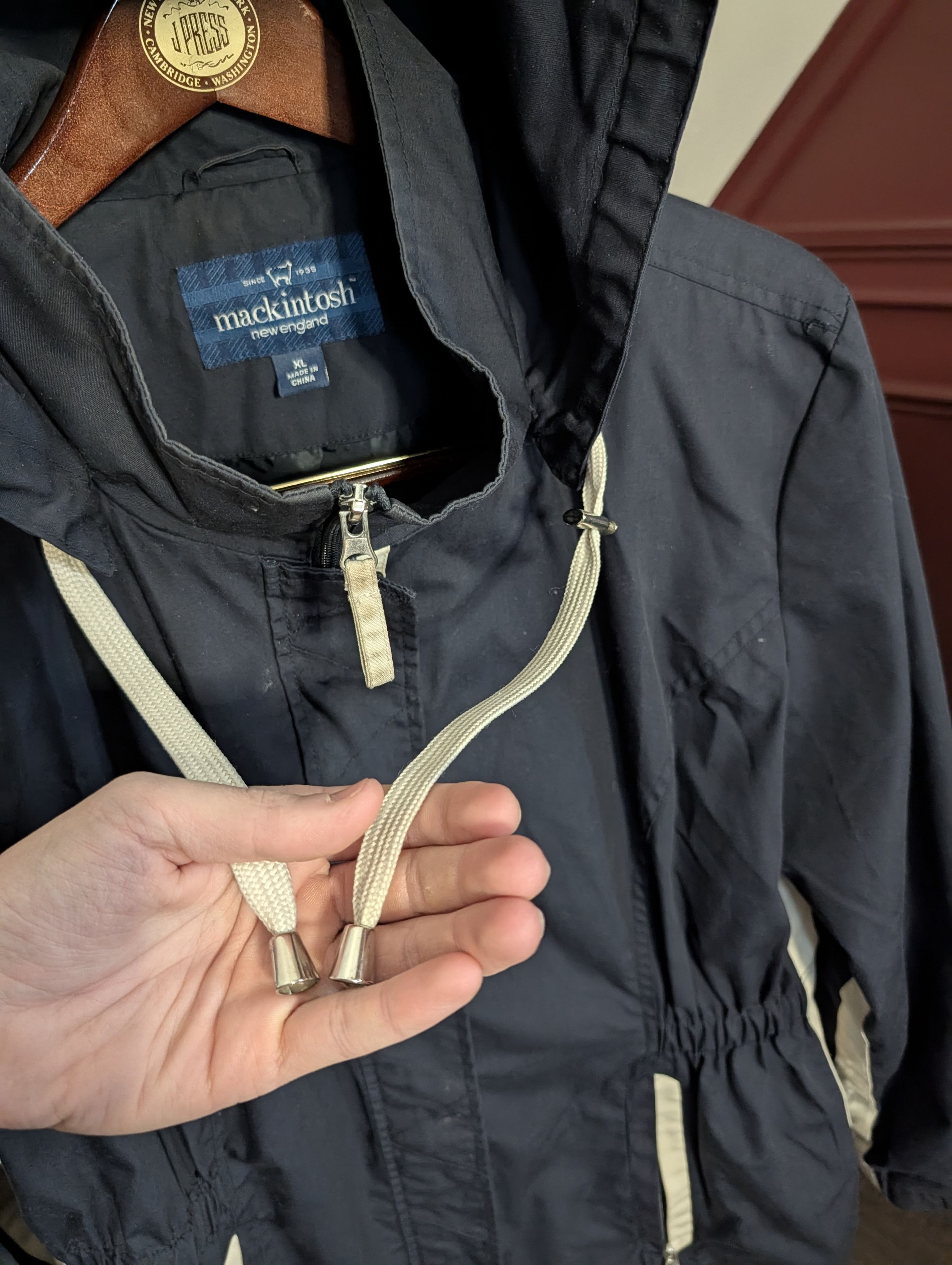 Mackintosh Blue/White striped zip-up hooded jacket XL Size XL / US 12-14 / IT 48-50 - 3 Thumbnail