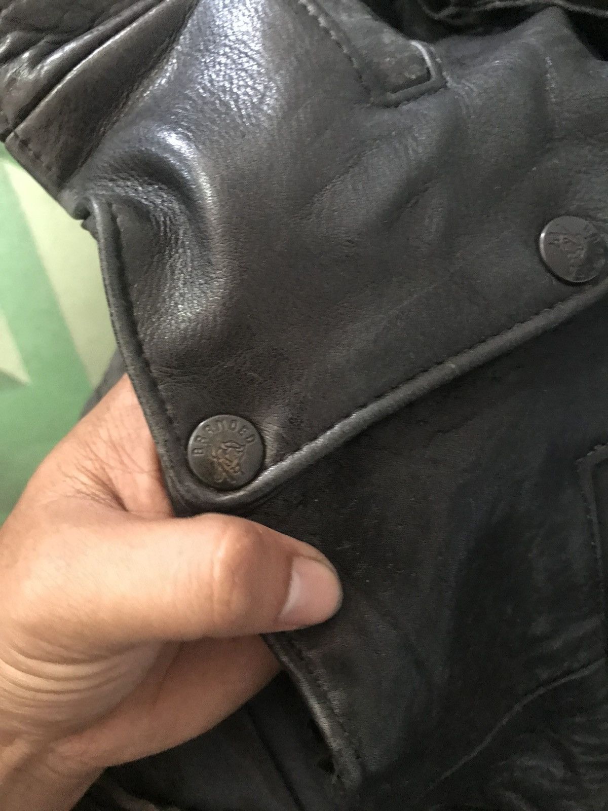 Branded Leather × Leather × Vintage Vintage 80s Branded Leather For Rider Jacket Size S / US 4 / IT 40 - 9 Thumbnail