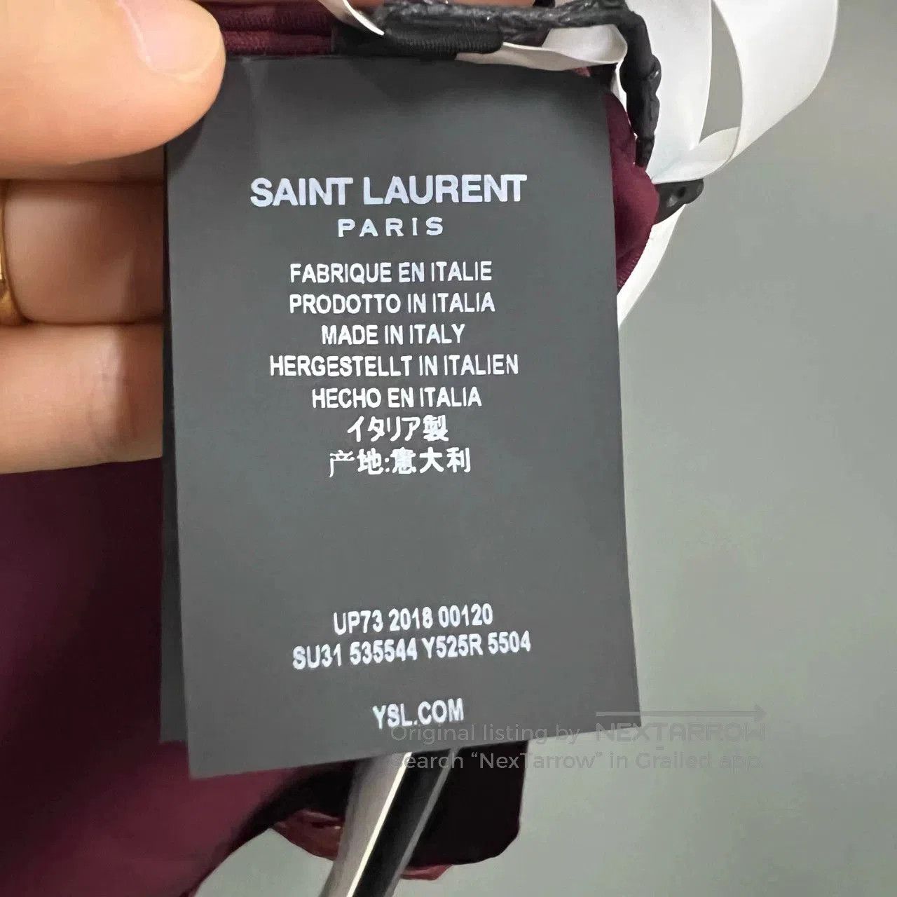 Saint Laurent Paris Saint Laurent Burgundy Velvet Embroidered Shirt. Size XS / US 0-2 / IT 36-38 - 5 Thumbnail