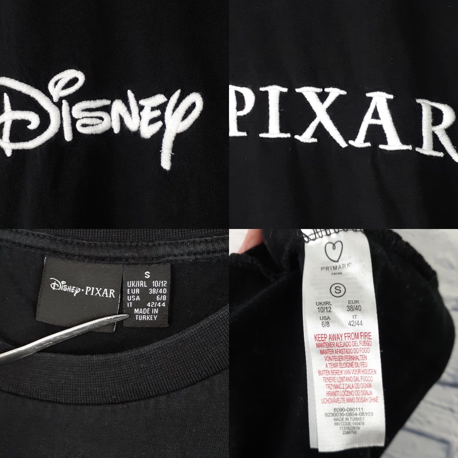Primark Disney Pixar Primark Embroidered Graphic Short Sleeve T Shirt Small 6/8 Black Women S XS? Size S / US 4 / IT 40 - 8 Thumbnail