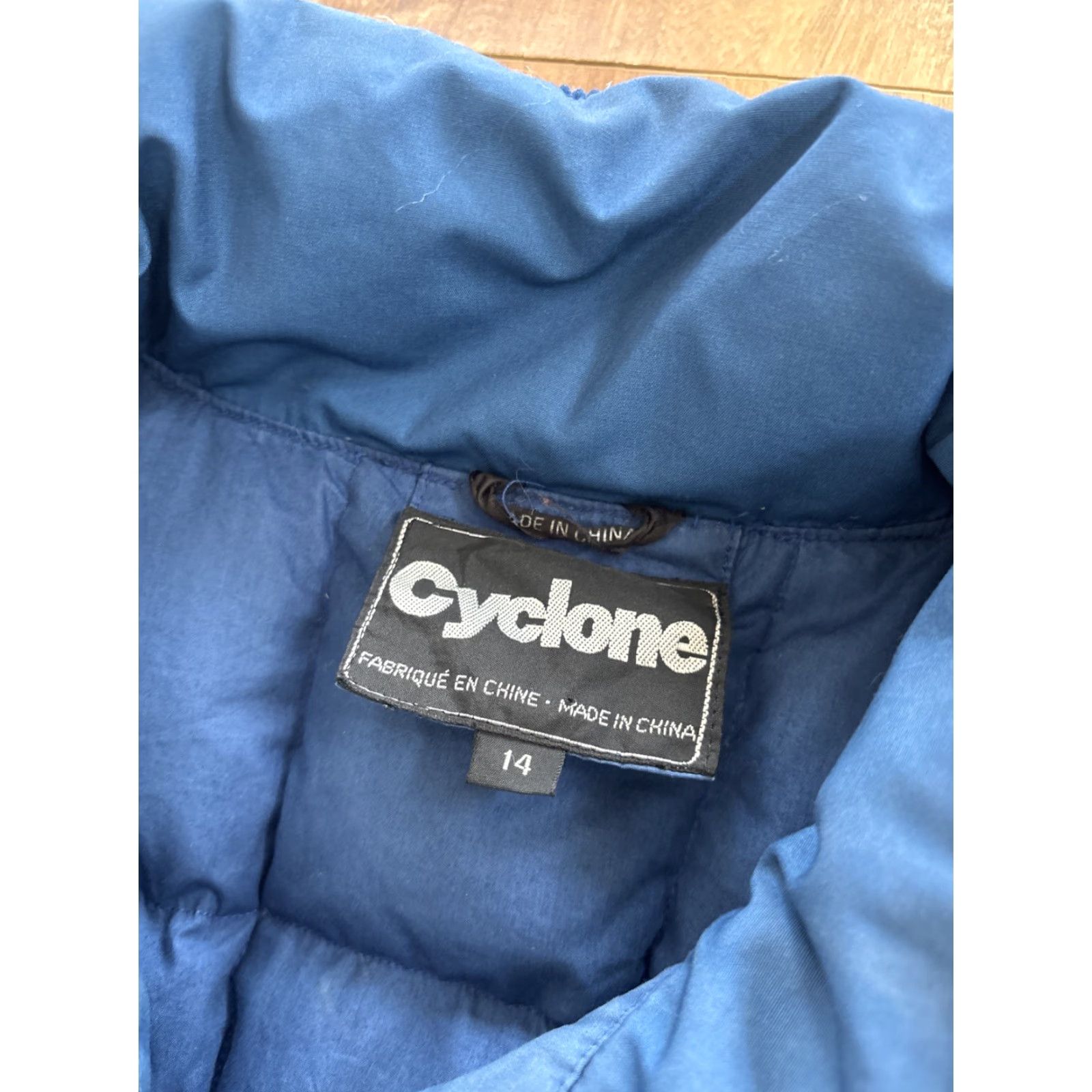 Vintage VINTAGE Cyclone Winter Puffer Jacket Coat Womens 14 Blue Down Trench Long Sleeve zip Snap Size XL / US 12-14 / IT 48-50 - 3 Thumbnail