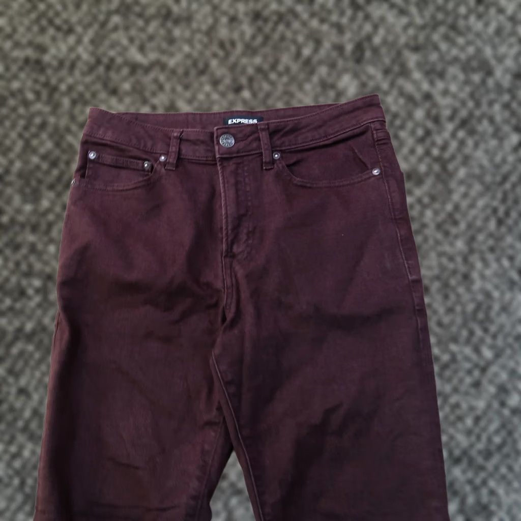 Express Express Jeans Skinny 30x30 Red Denim Stretch Slim 5-Pocket Mens Cotton Blend Size US 30 / EU 46 - 1 Thumbnail
