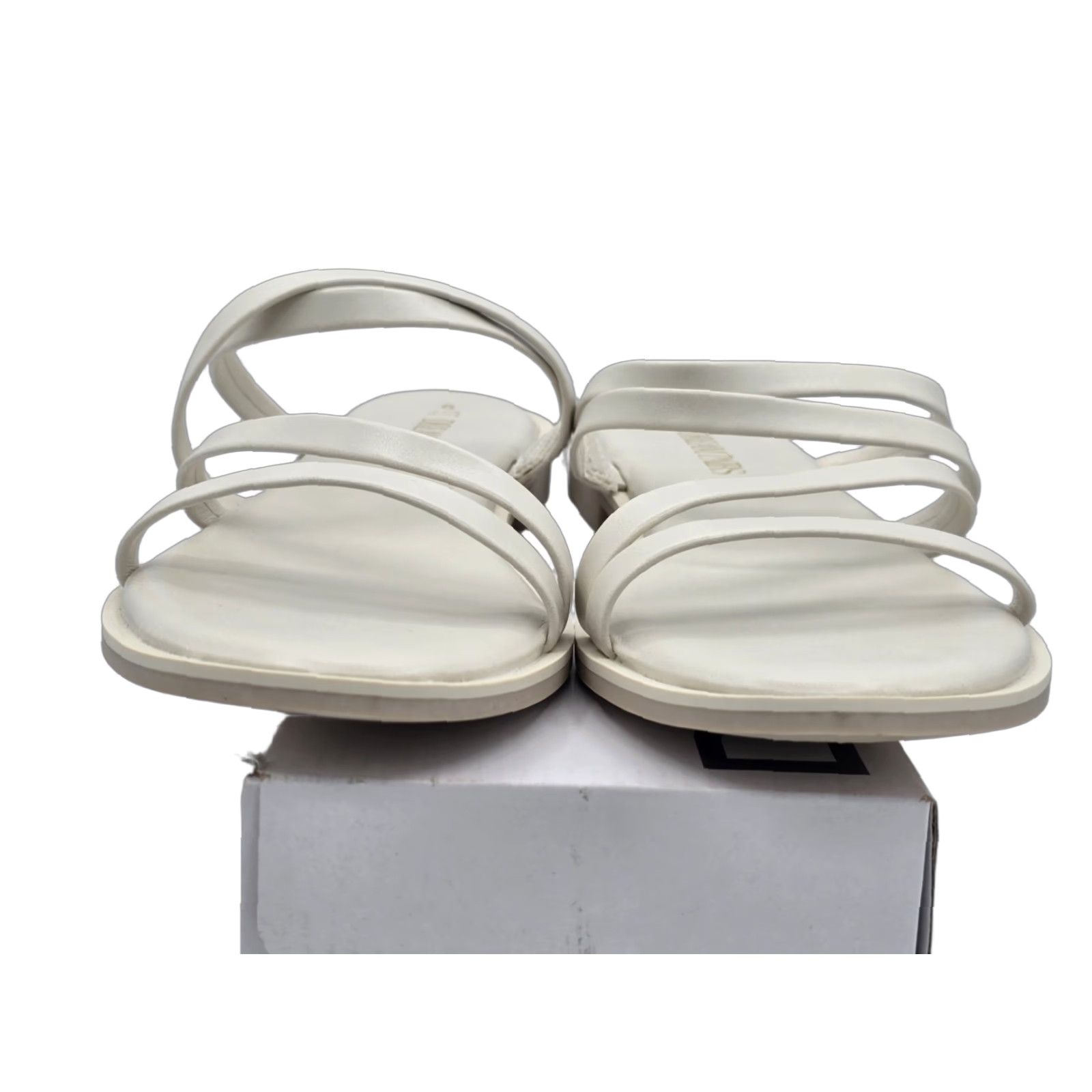 Vintage Dream Pairs Women’s Slide Sandals - Slip On, Open Toe, White PU Sz 9 - Casual Comfort Flat Footwear Size US 9 / IT 39 - 1 Thumbnail