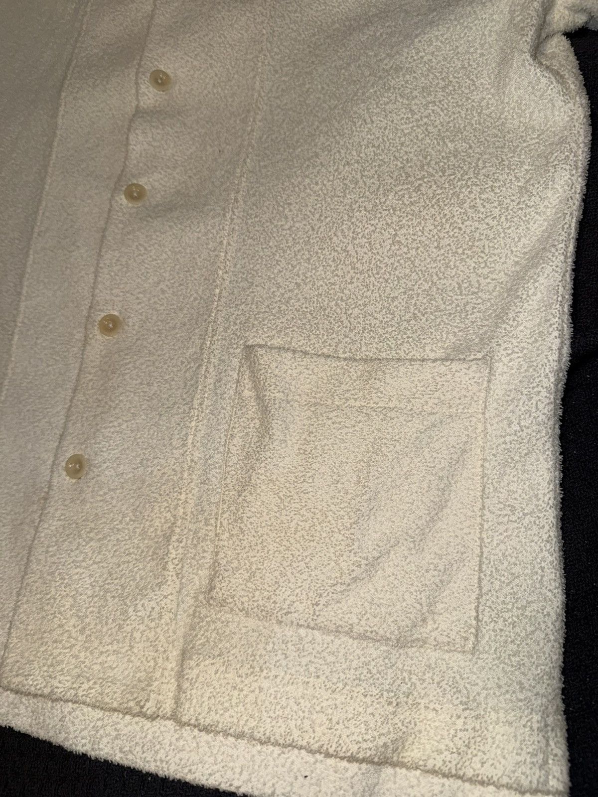 Mr P. Mr P. Terry Cloth Camp Collar Shirt Cream Cotton Size US M / EU 48-50 / 2 - 3 Thumbnail