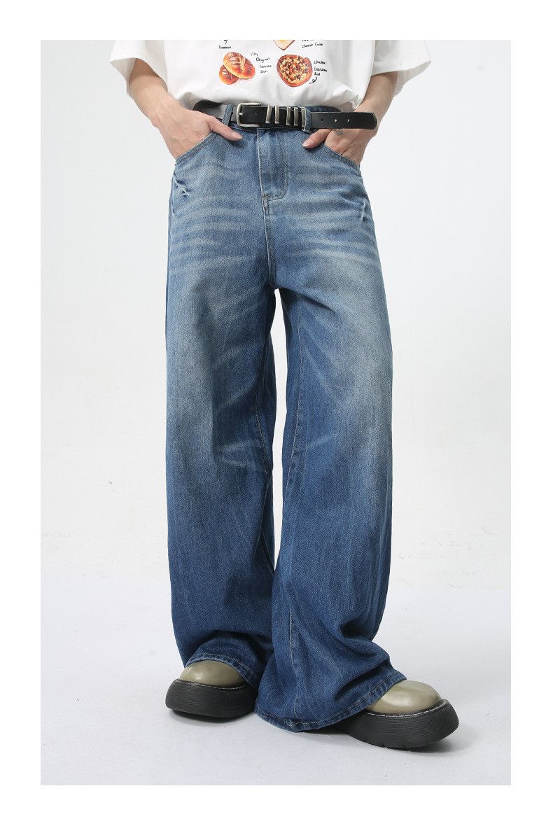 Japanese Brand × Jean Casual Lightning Wash Loose Straight Jeans Size US 34 / EU 50 - 1 Thumbnail