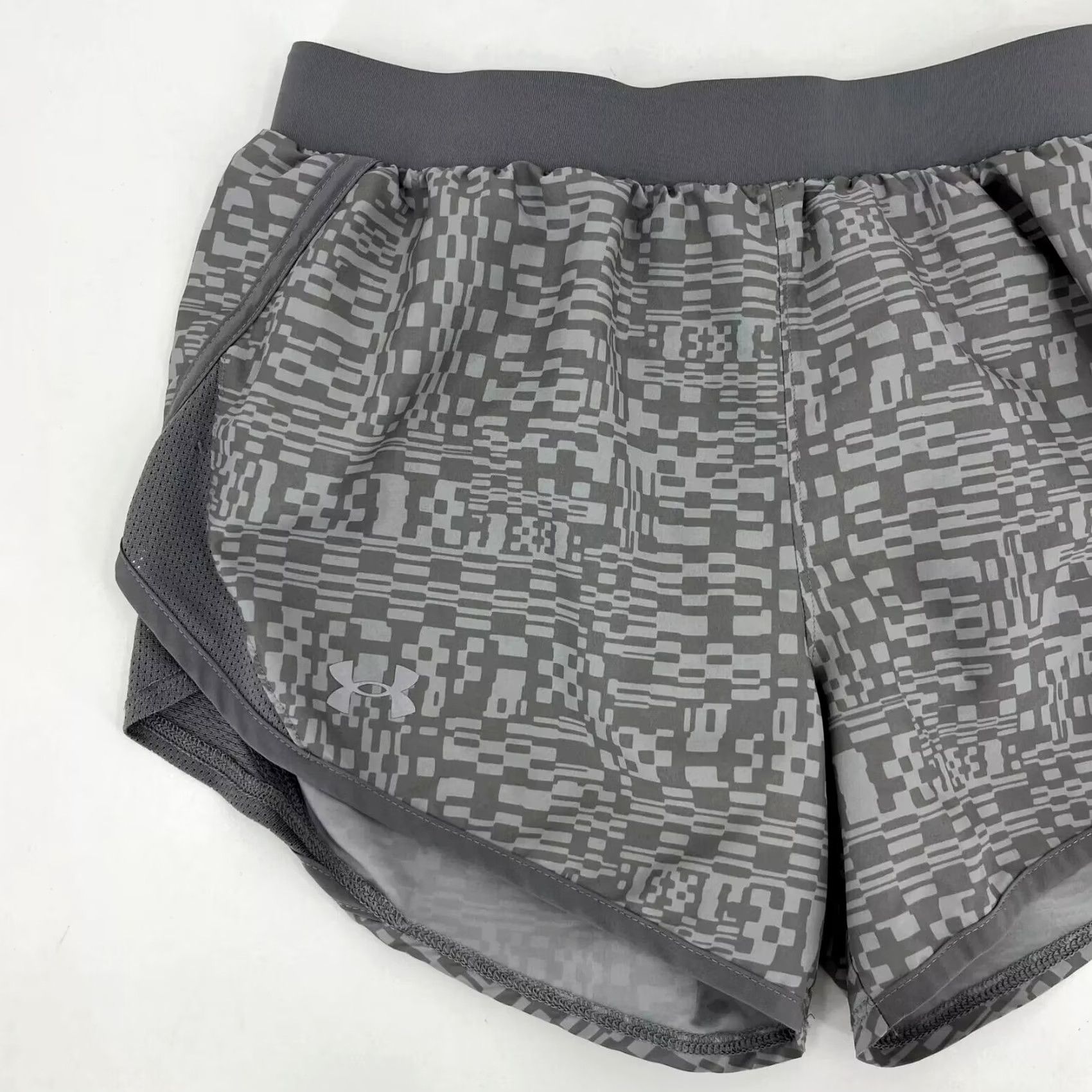 Under Armour Under Armour Active Shorts Women's XS Gray Logo Lined Drawstring Athletic Shorts Size 26" / US 2 / IT 38 - 2 Thumbnail