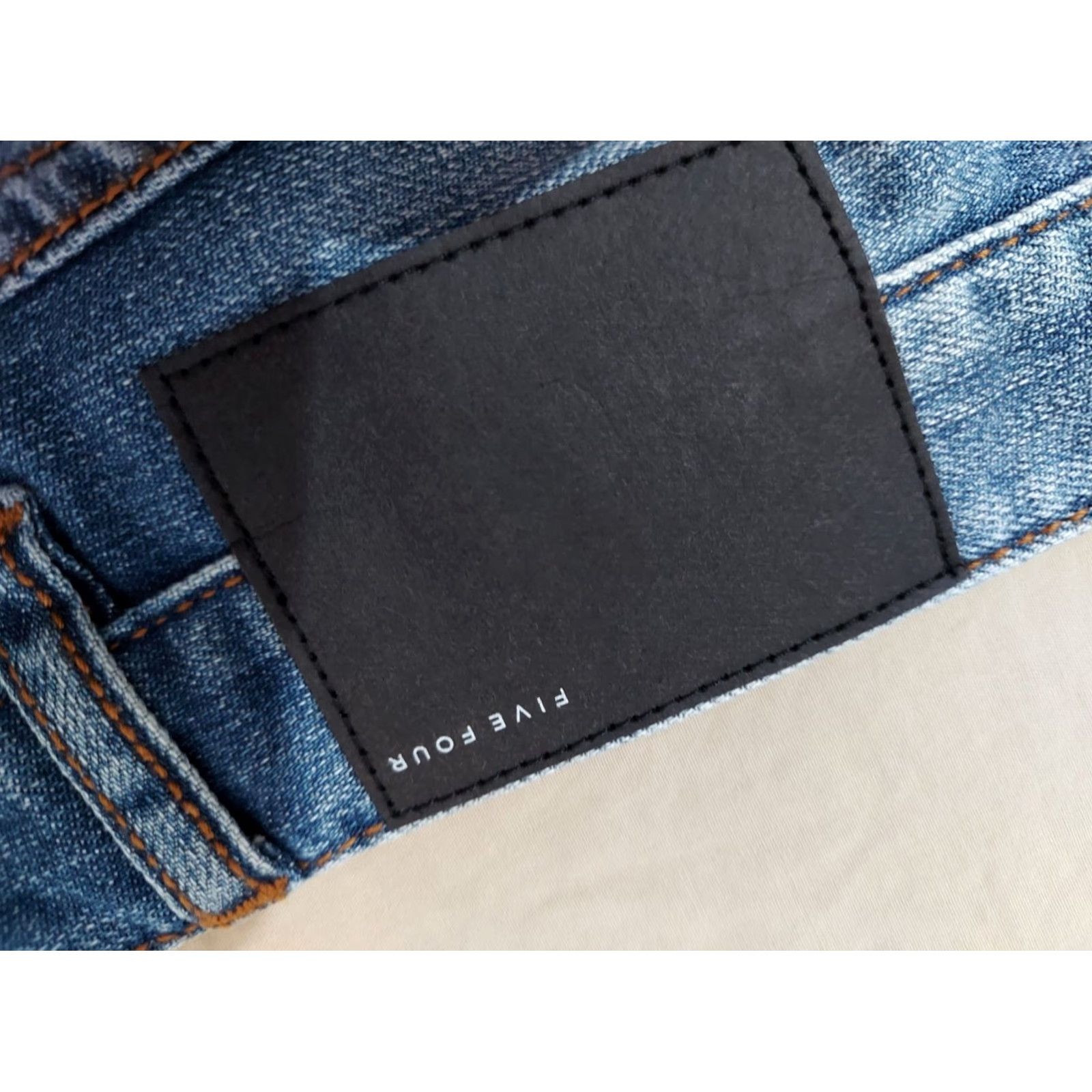 Denime Five Four Jeans Mens 44x32 Relaxed Straight Denim Stretch Blue 46x32 Big & Tall Mens Jeans Size US 44 / EU 60 - 3 Thumbnail