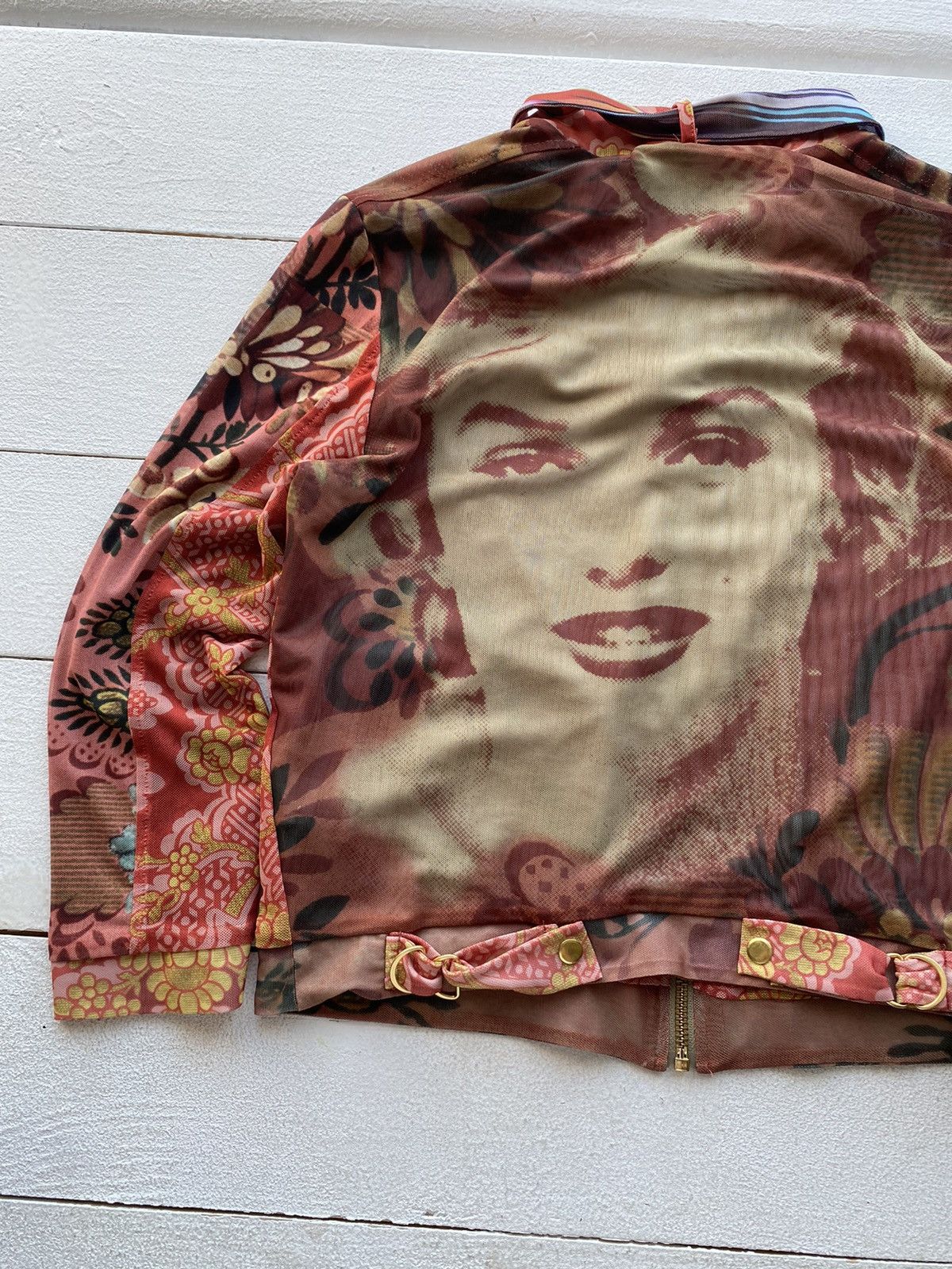 Desigual × Vintage Desigual Womens Mesh Jacket Face JPG Style Rare Old Money Size S / US 4 / IT 40 - 3 Thumbnail