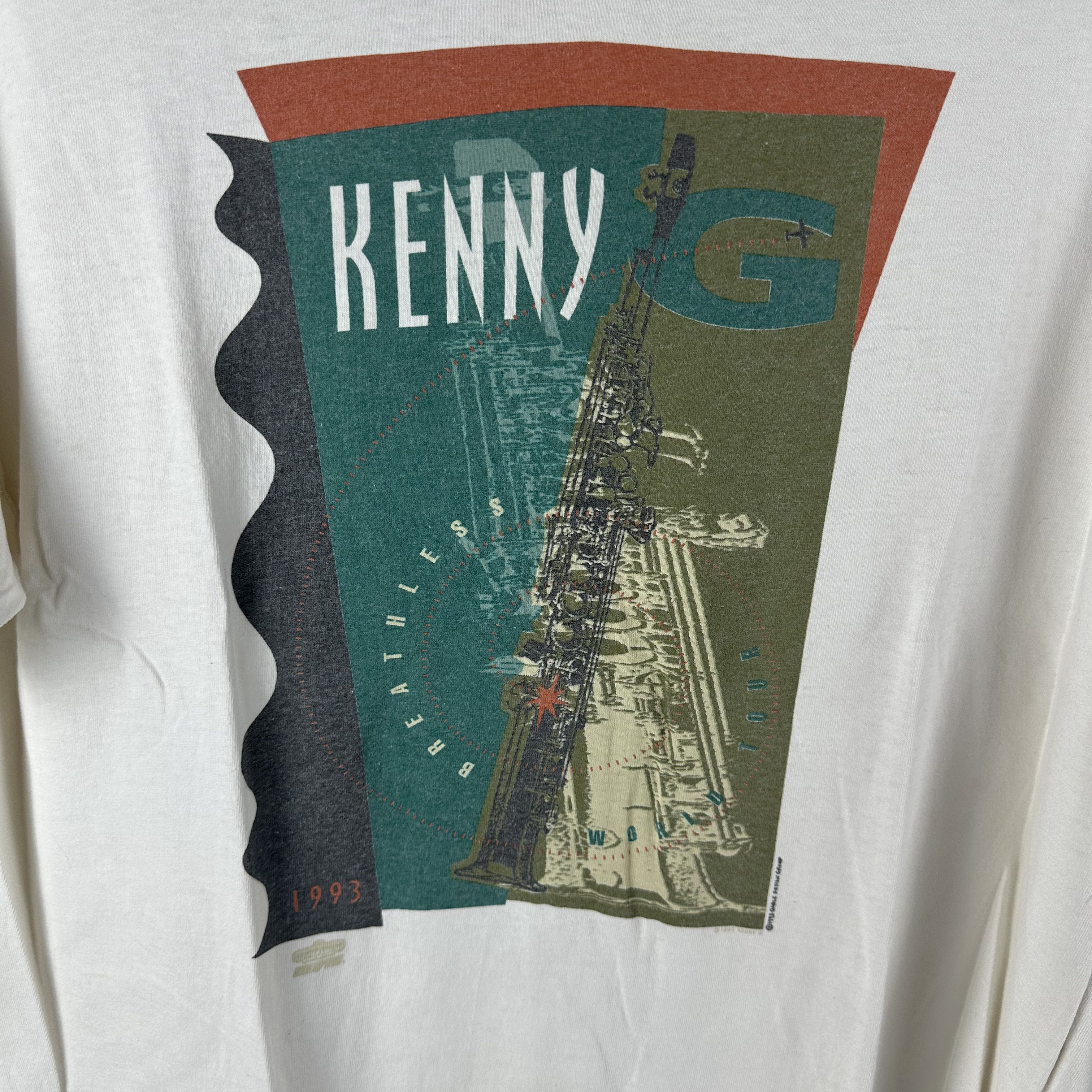 Vintage ​​​​Vintage 1993 Kenny G Jazz Saxophonist Graphic T-shirt Size US L / EU 52-54 / 3 - 2 Thumbnail