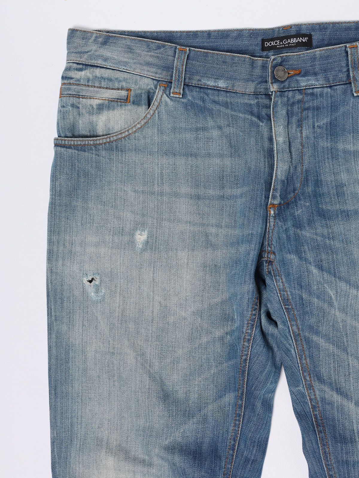 Dolce & Gabbana Dolce Gabbana Fade Denim Pants Blue Jeans Metal Logo Washed Size US 34 / EU 50 - 4 Thumbnail