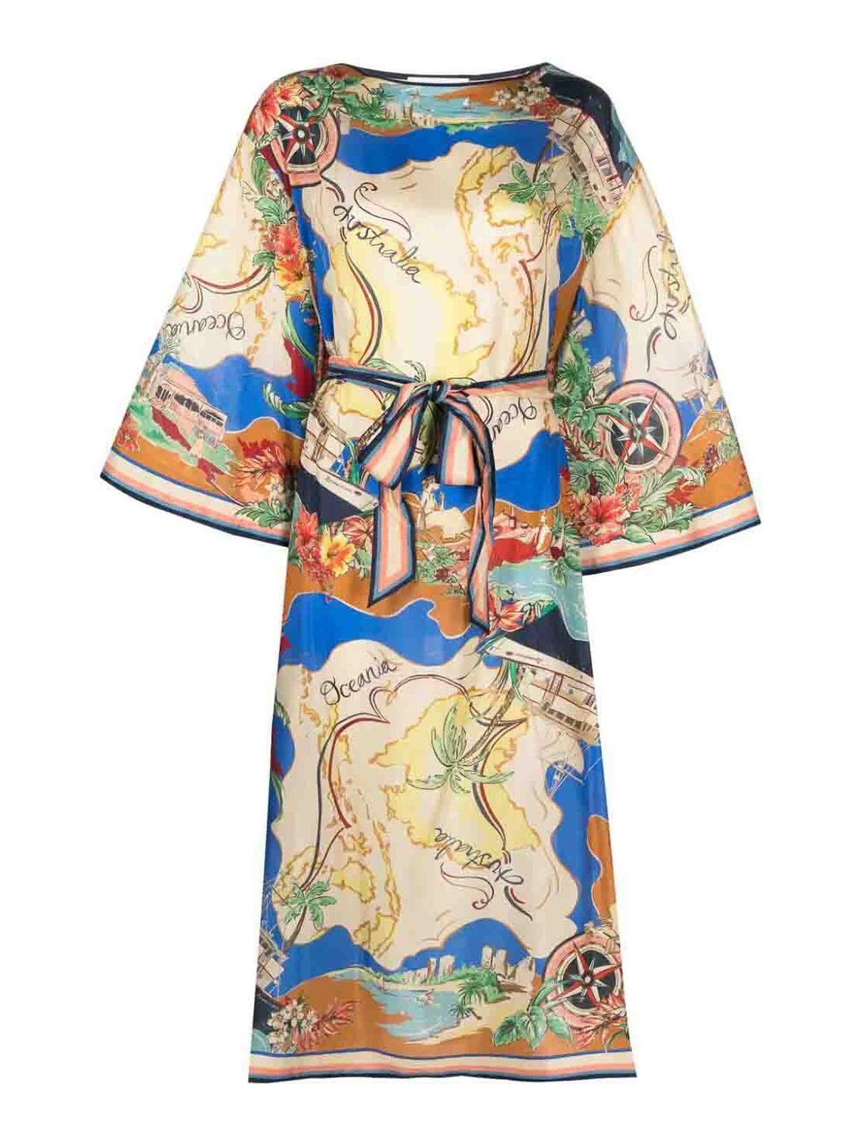 Zimmermann oc11z0725 Alight Midi Dress in Multicolor Size L / US 10 / IT 46 - 1 Thumbnail